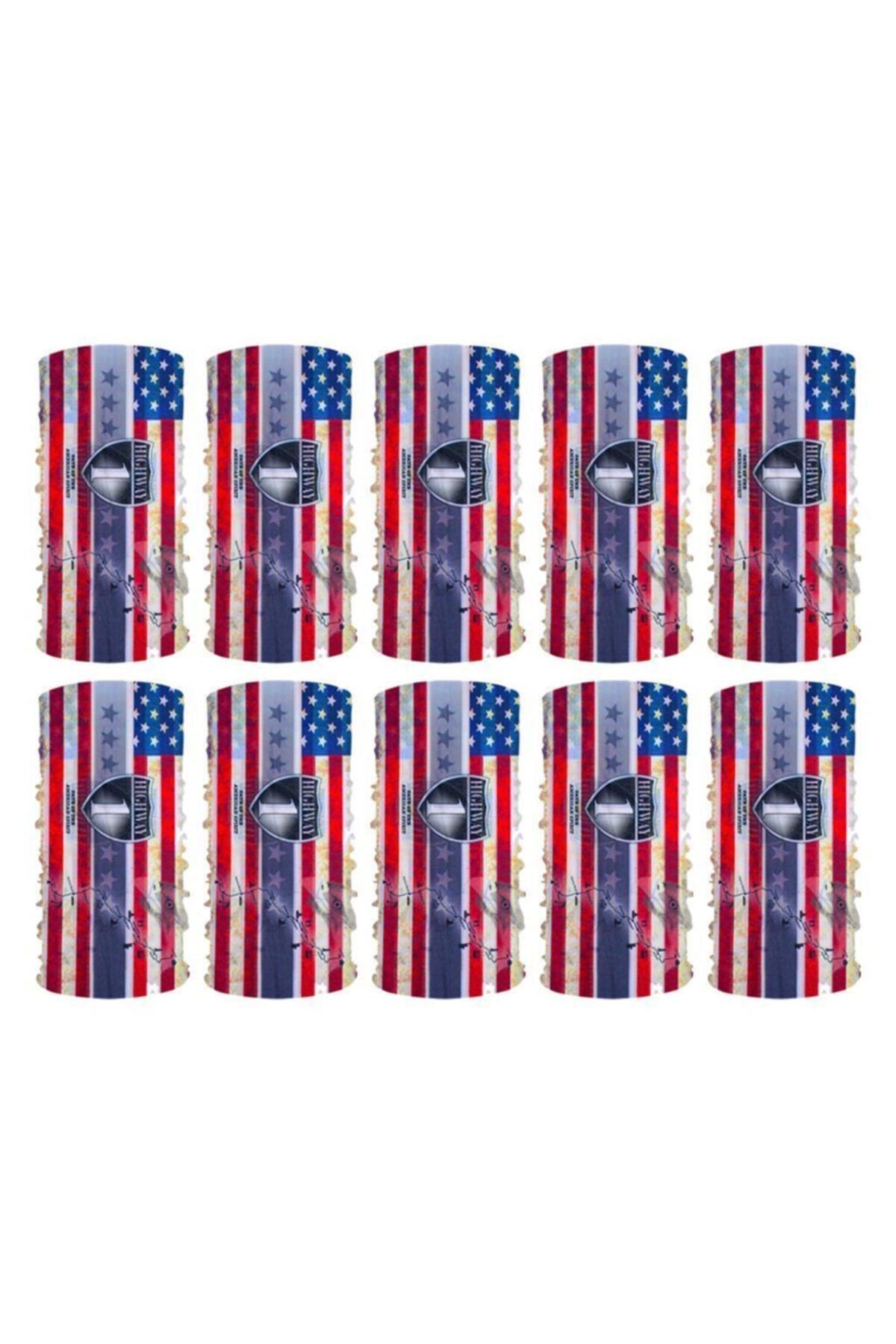 Knmaster American Highway Buff Bandana Boyunluk Maske Saç Bandı 10'lu Paket