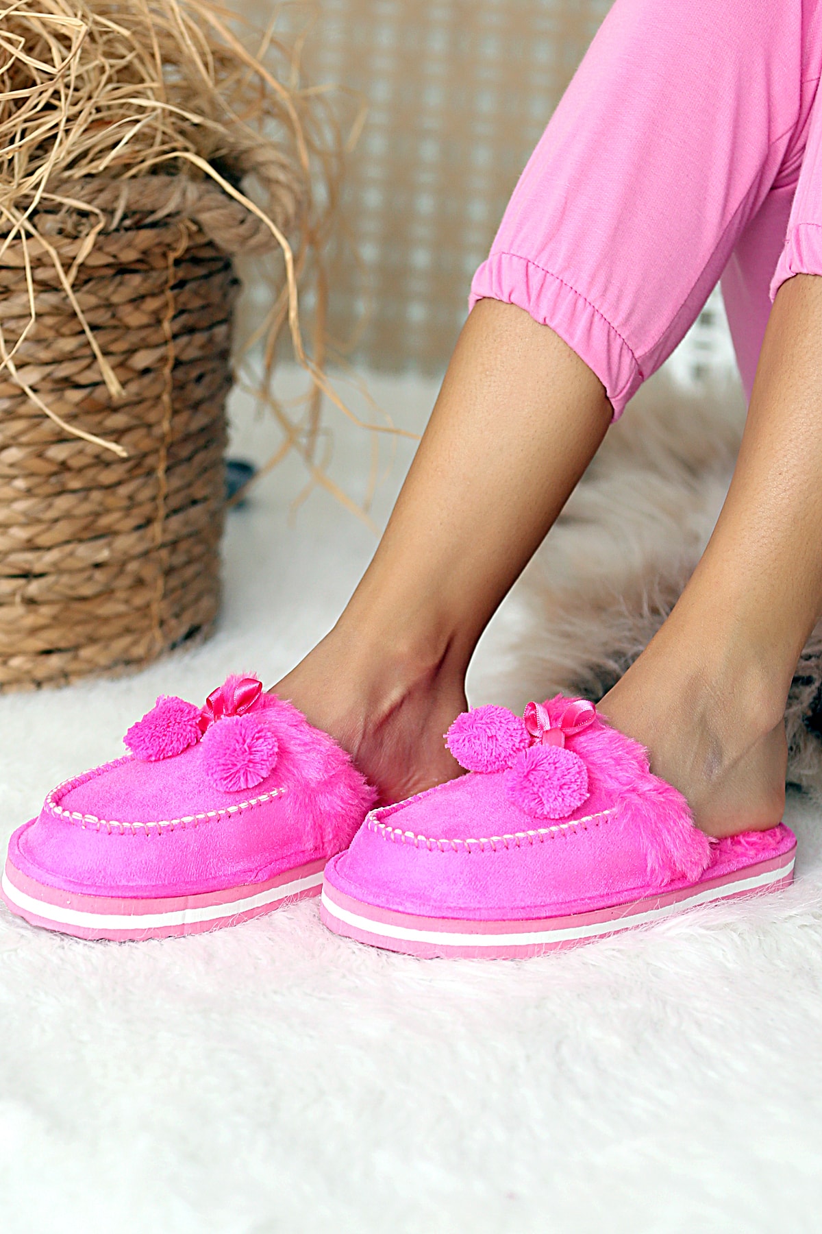 Ege's Shoes Kadın Fuşya Panduf