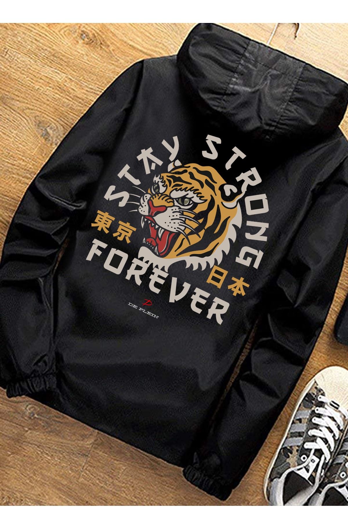DE PLEIN Unisex Stay Strong Siyah Su Geçirmez Spor Mont