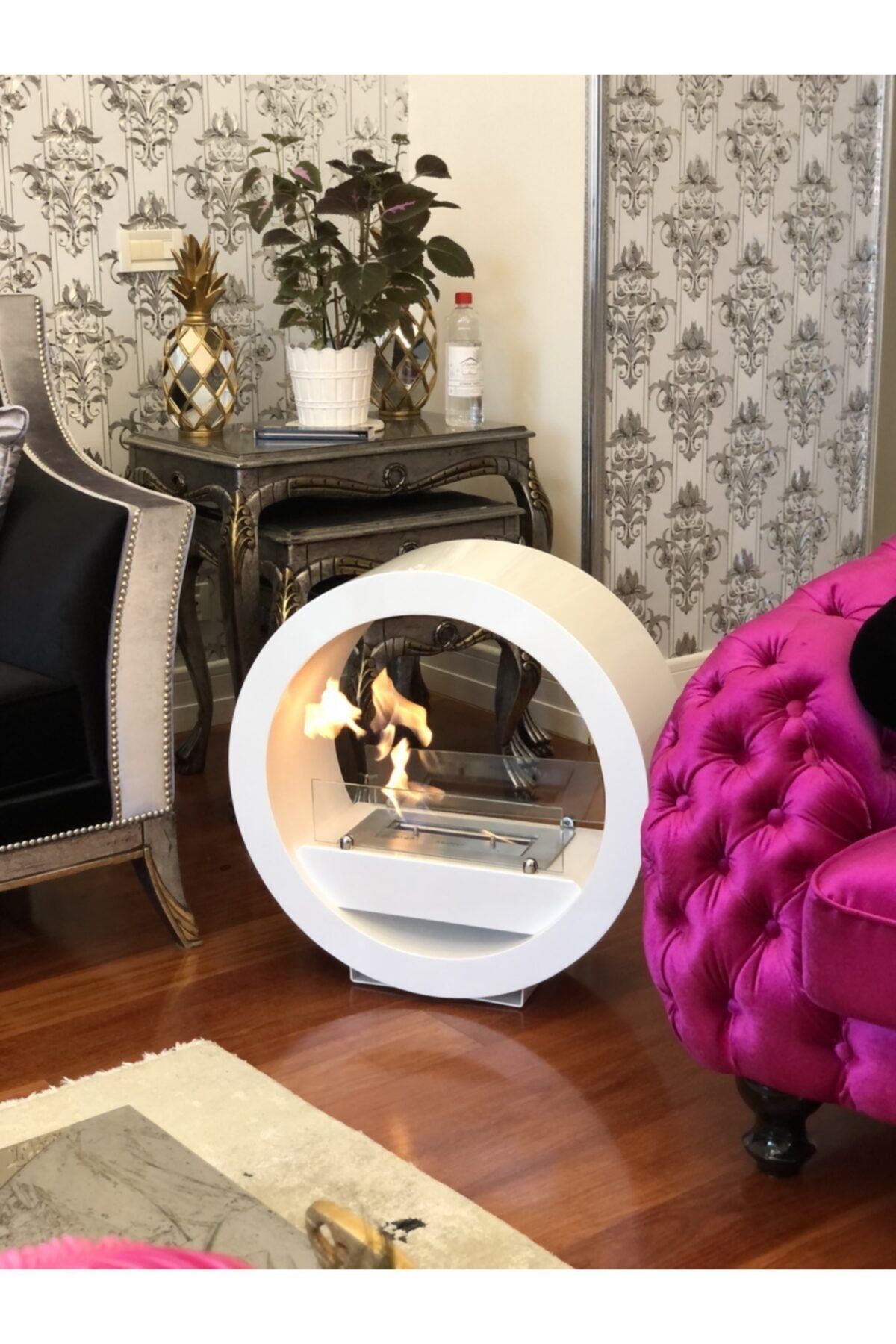 Lassori Round Desing Bioethanol Taşınabilir Şömine