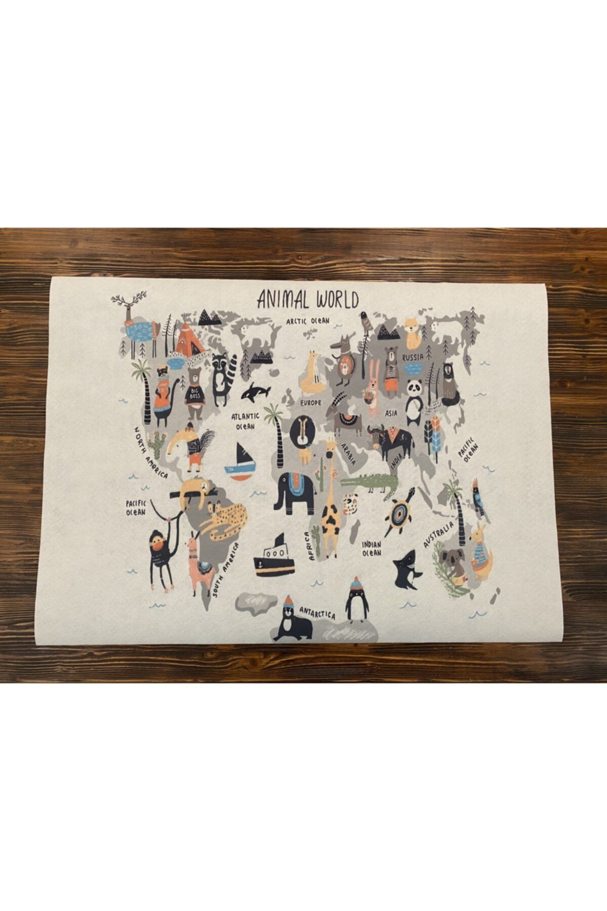 PopŞeker Eğlenceli Baskılı Keçe Çalışma Masası Yüzey Matı (96x67 Cm)