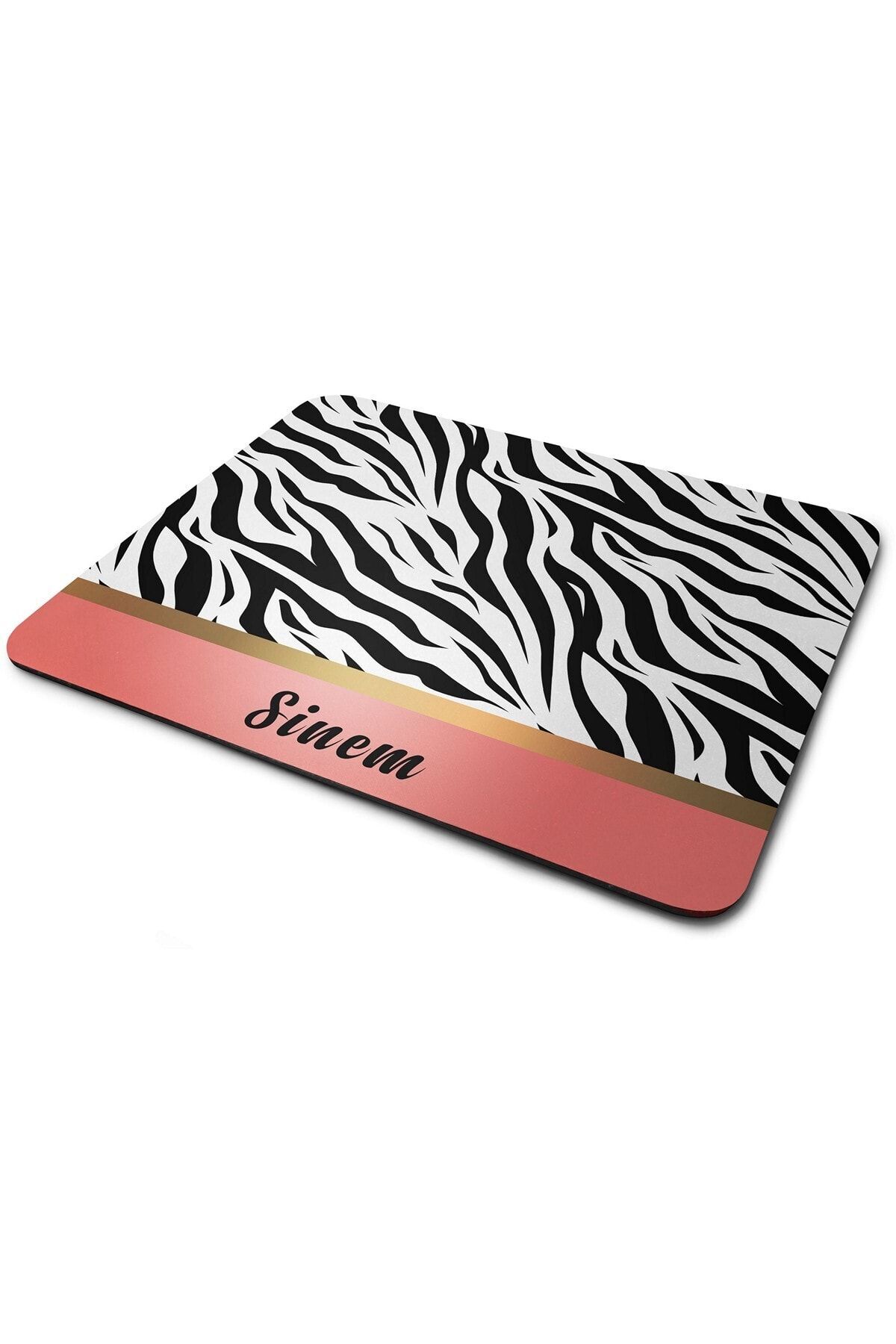 WuW Sinem Isimli Zebra Desenli Kaymaz Taban Dikdörtgen Mouse Pad