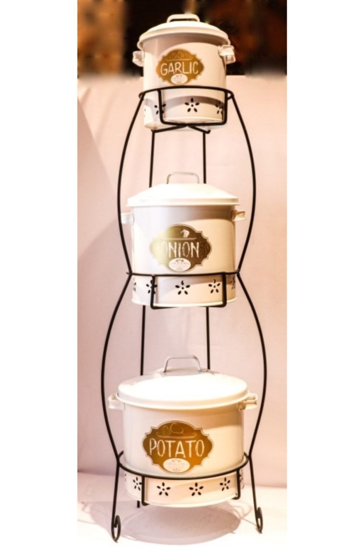 RAK CONCEPT Beyaz 2 Katlı Patates Soğan Kovası