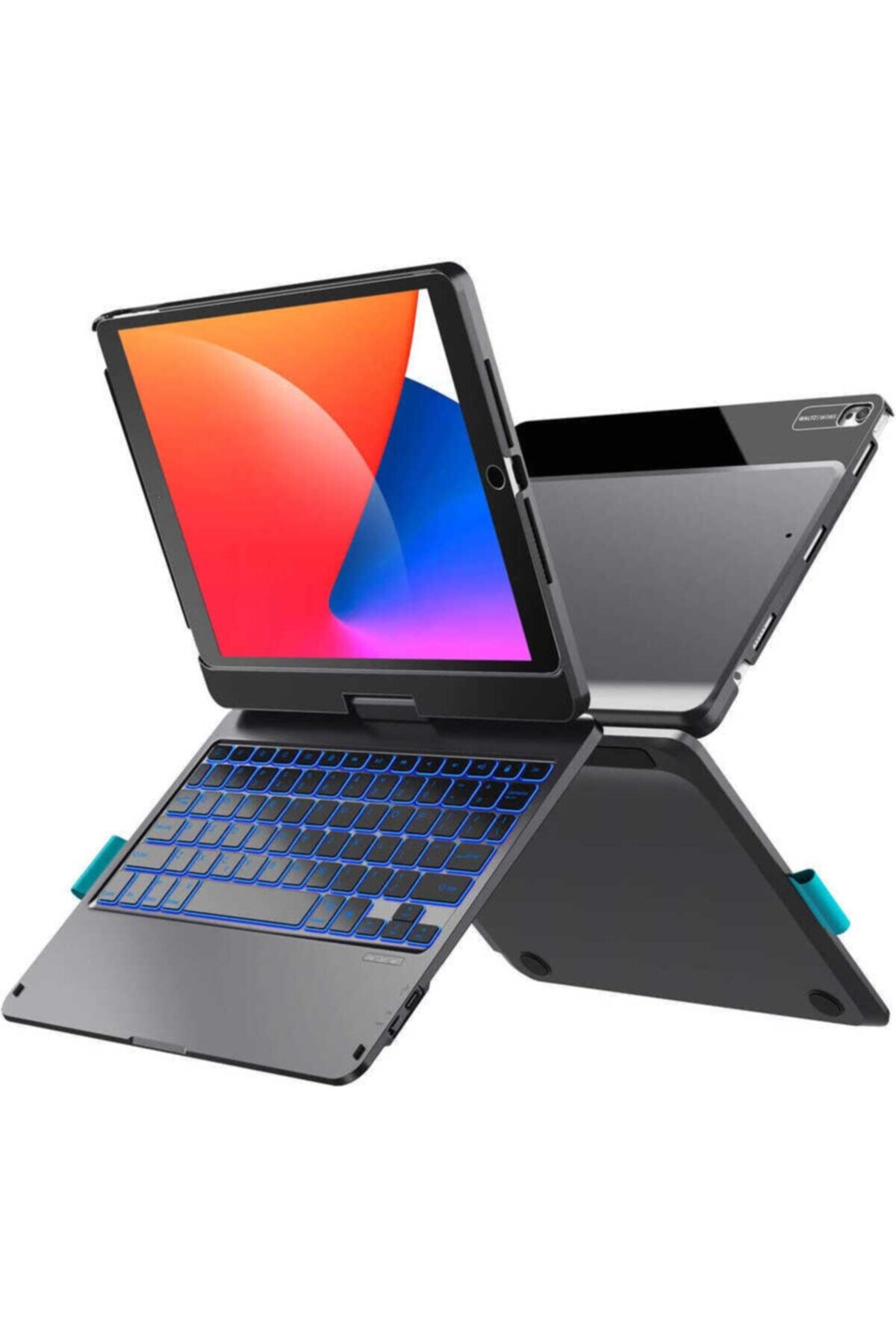 wowlcraft wowlett Apple Ipad 9.nesil 10.2 Inç Kablosuz Dönen Klavye Kılıf Akıllı Touchpad Wiwu Waltz Rotating Keyboard