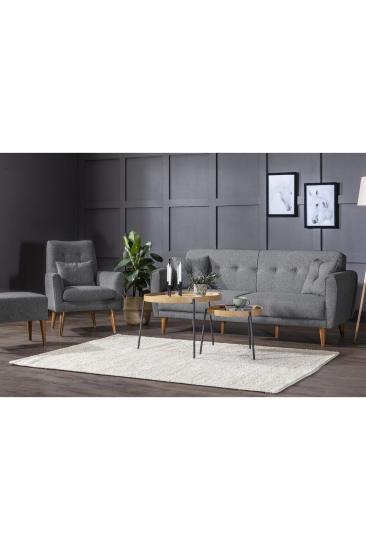 Doressa Calisto Grey Koltuk Takımı 3+3+1
