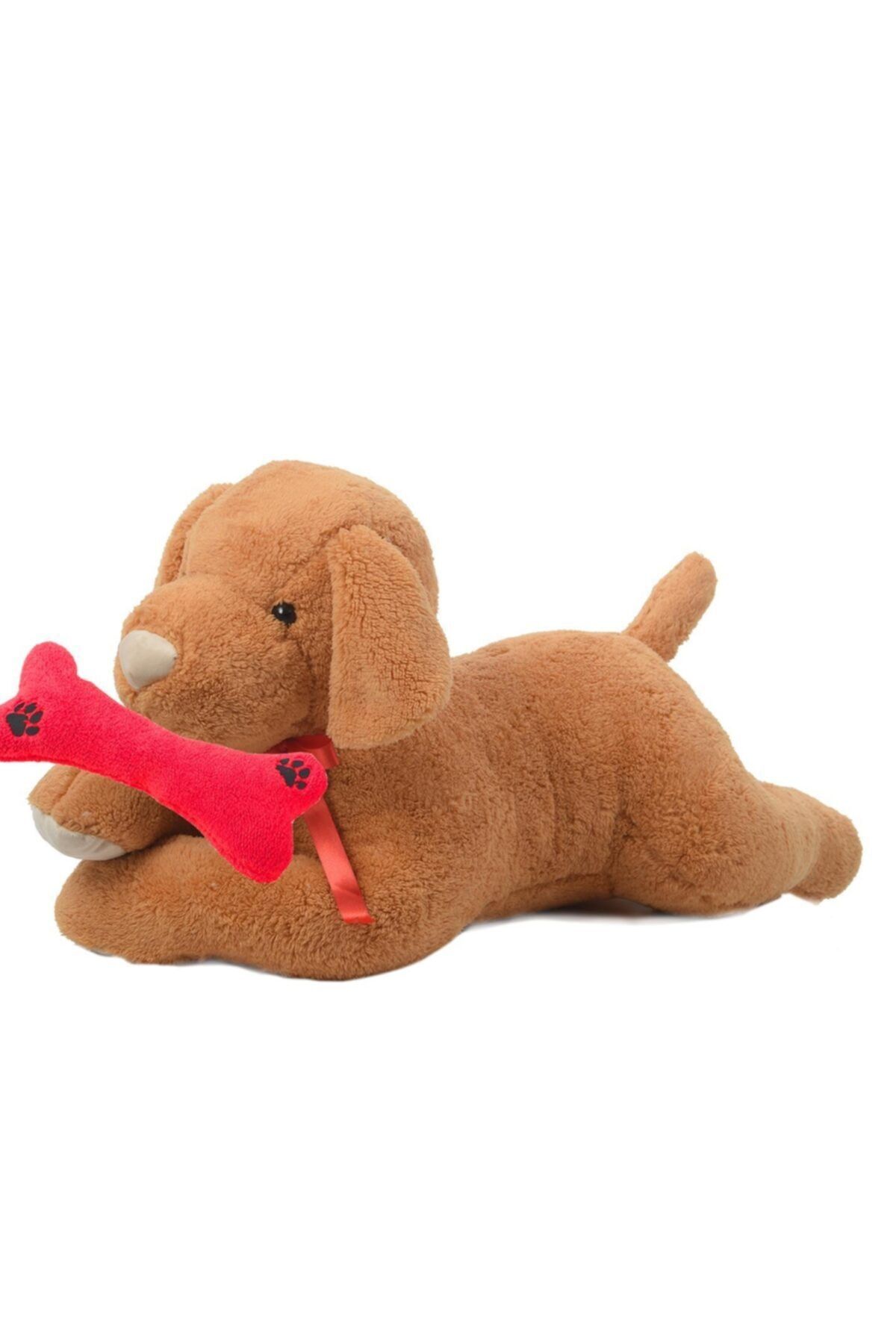 Sole Ağzında Kemiği Ile Peluş Yumuşacık Sevimli Köpek, Uyku Ve Oyun Arkadaşı-80 cm