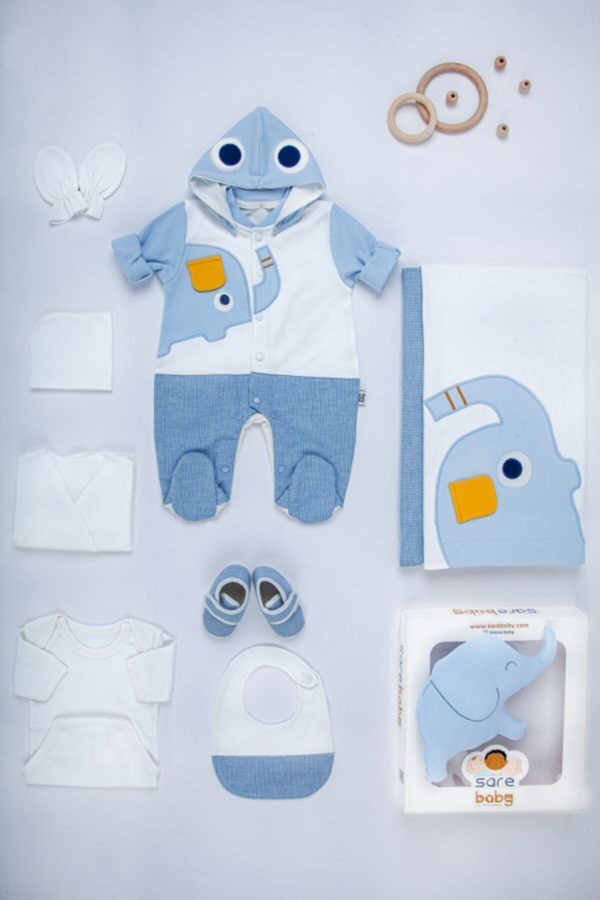 Sarebaby Yeni Kreasyon Mavi Filli Hastane Çıkışı 10’lu Set Oyuncaklı