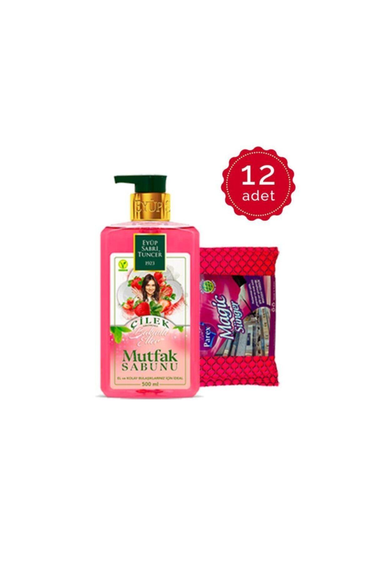 Eyüp Sabri Tuncer Çilek Aromalı Mutfak Sabunu 500 Ml + Magic Sünger X 12 Adet