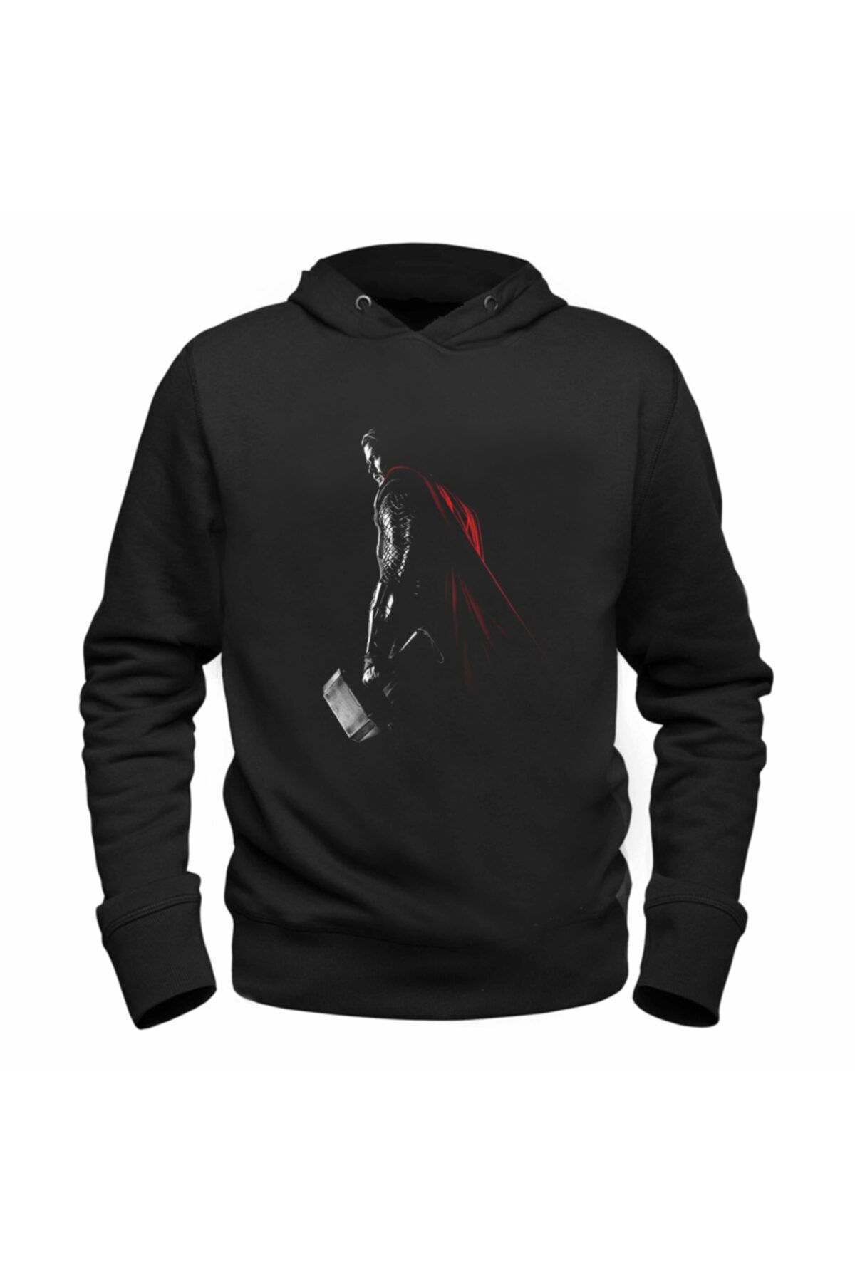 Alfa Tshirt Thor Mjolnir Resim Baskılı Hammer Siyah Sweatshirt