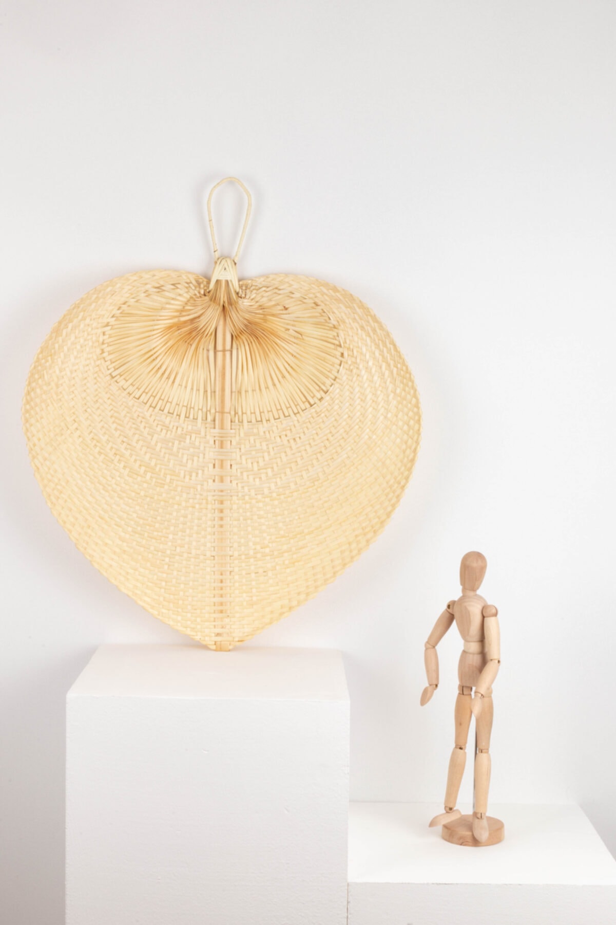 Wisha Natural Natural Hasır Yelpaze Duvar Süsü Large Boy 58x50cm