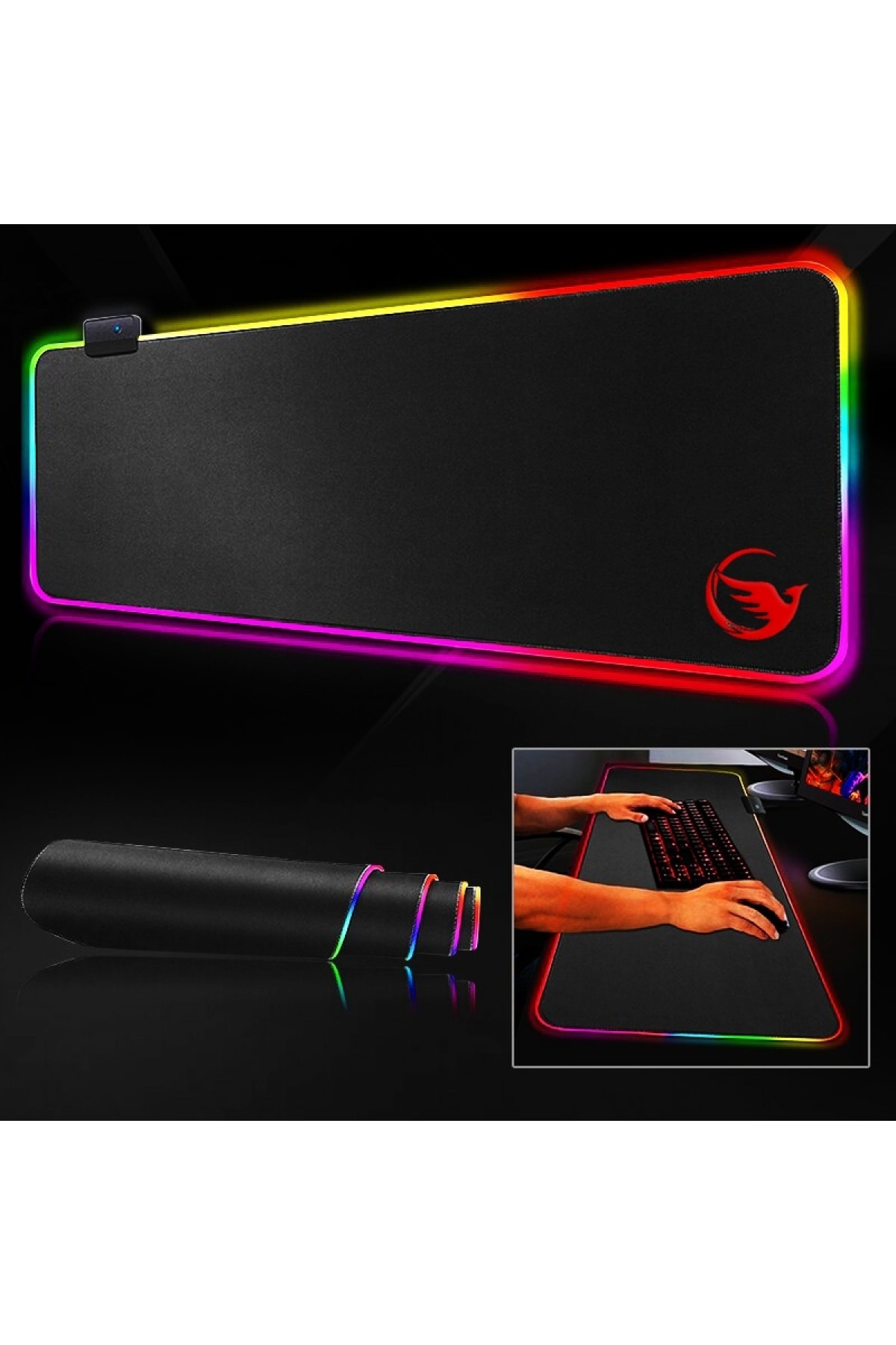 DTS Teknoloji J-tech J-80 Rgb Işıklı Oyuncu Mouse Pad Kaymaz Taban 30*80cm