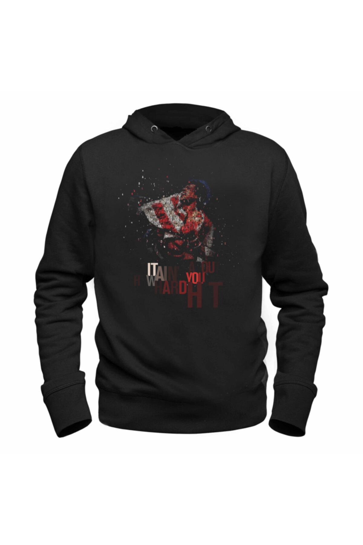 Alfa Tshirt Rocky Balboa Baskılı Siyah Sweatshirt