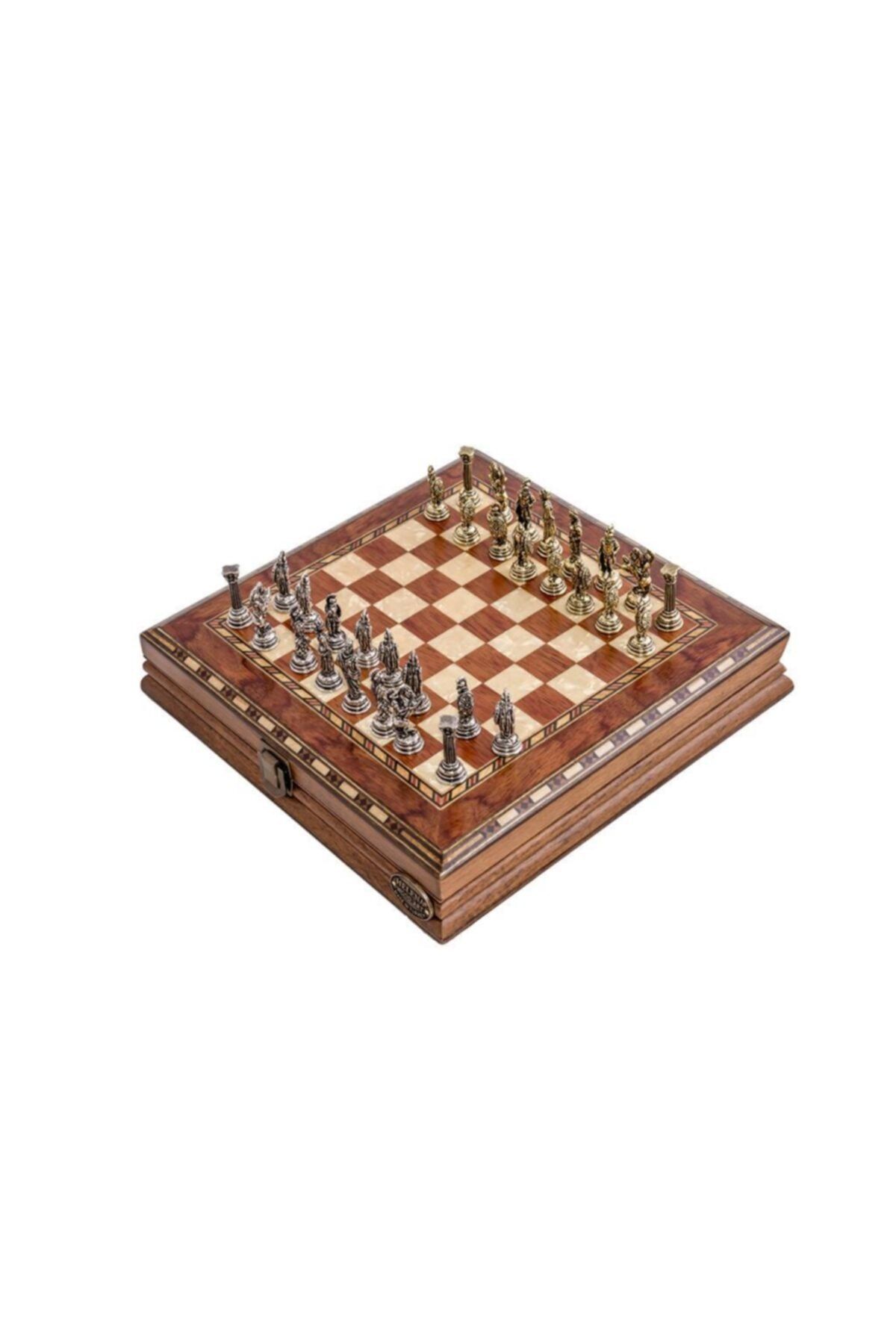 Helena Wood Art Hero Gül Mini Satranç Seti / Metal Figürlü