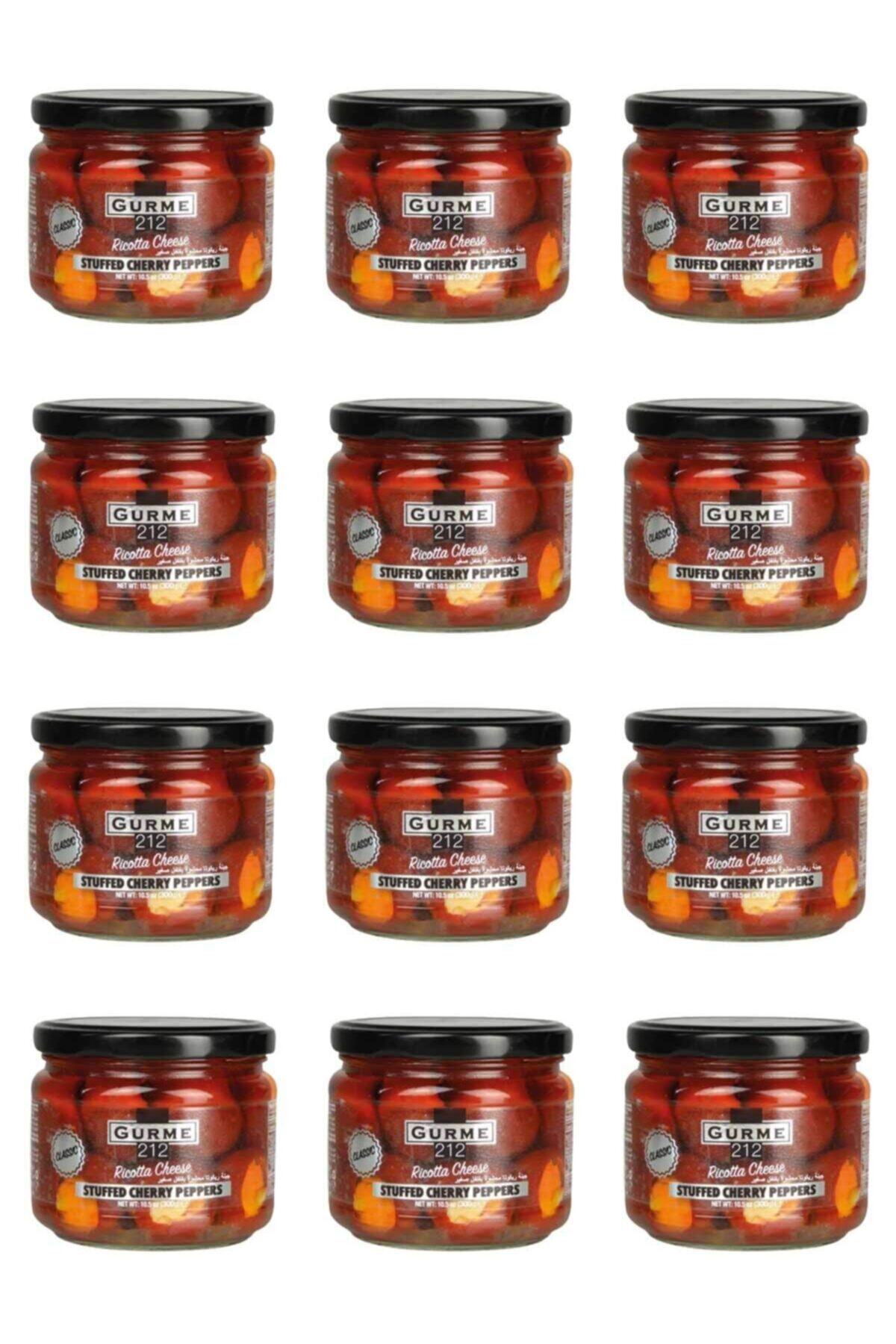 Gurme212 Ricotta Peynirli Kiraz Biber Turşusu Meze Hazır Yemek 12 Adet X 300cc