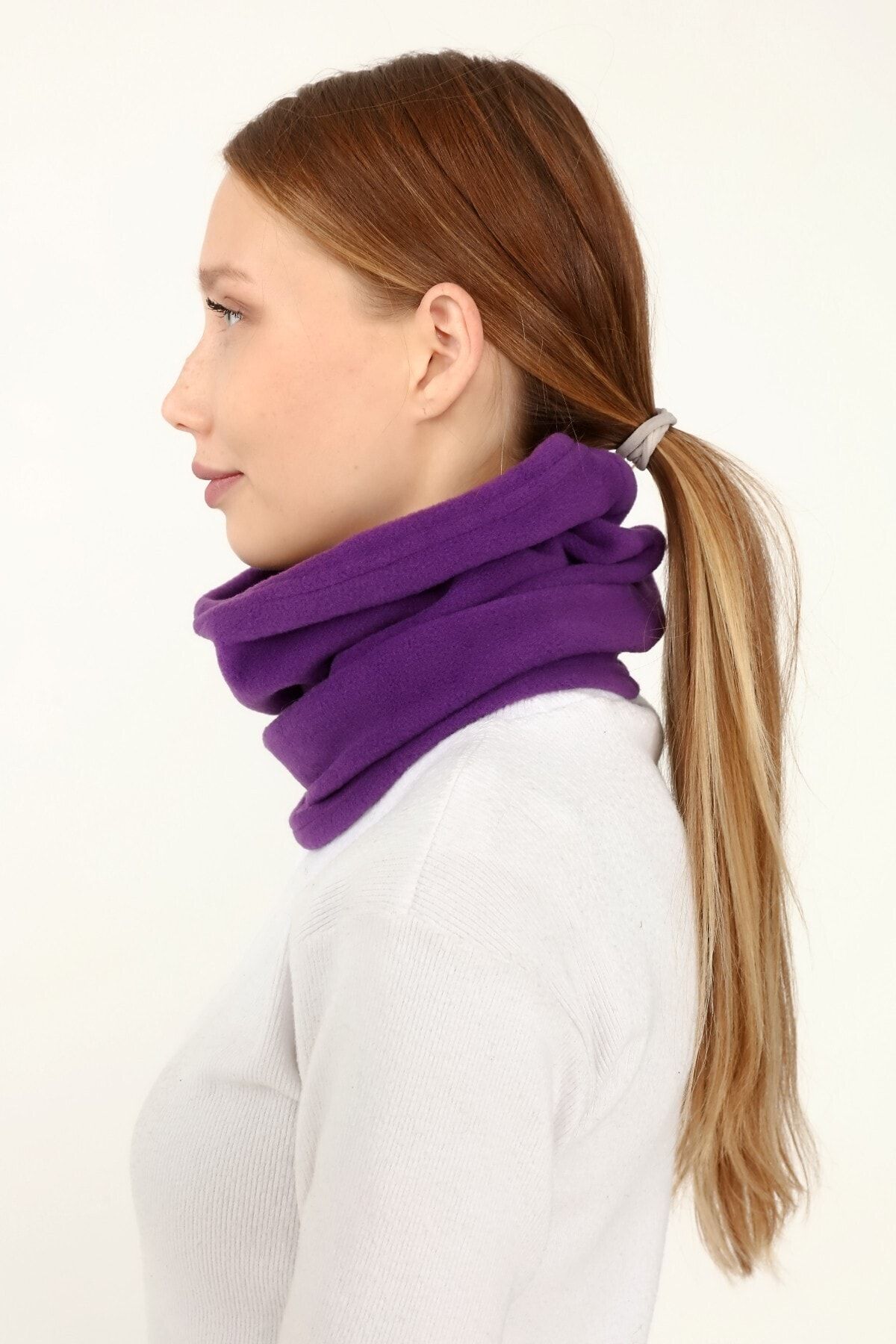 AVA Unisex Mor Polar Boyunluk Ve Bere