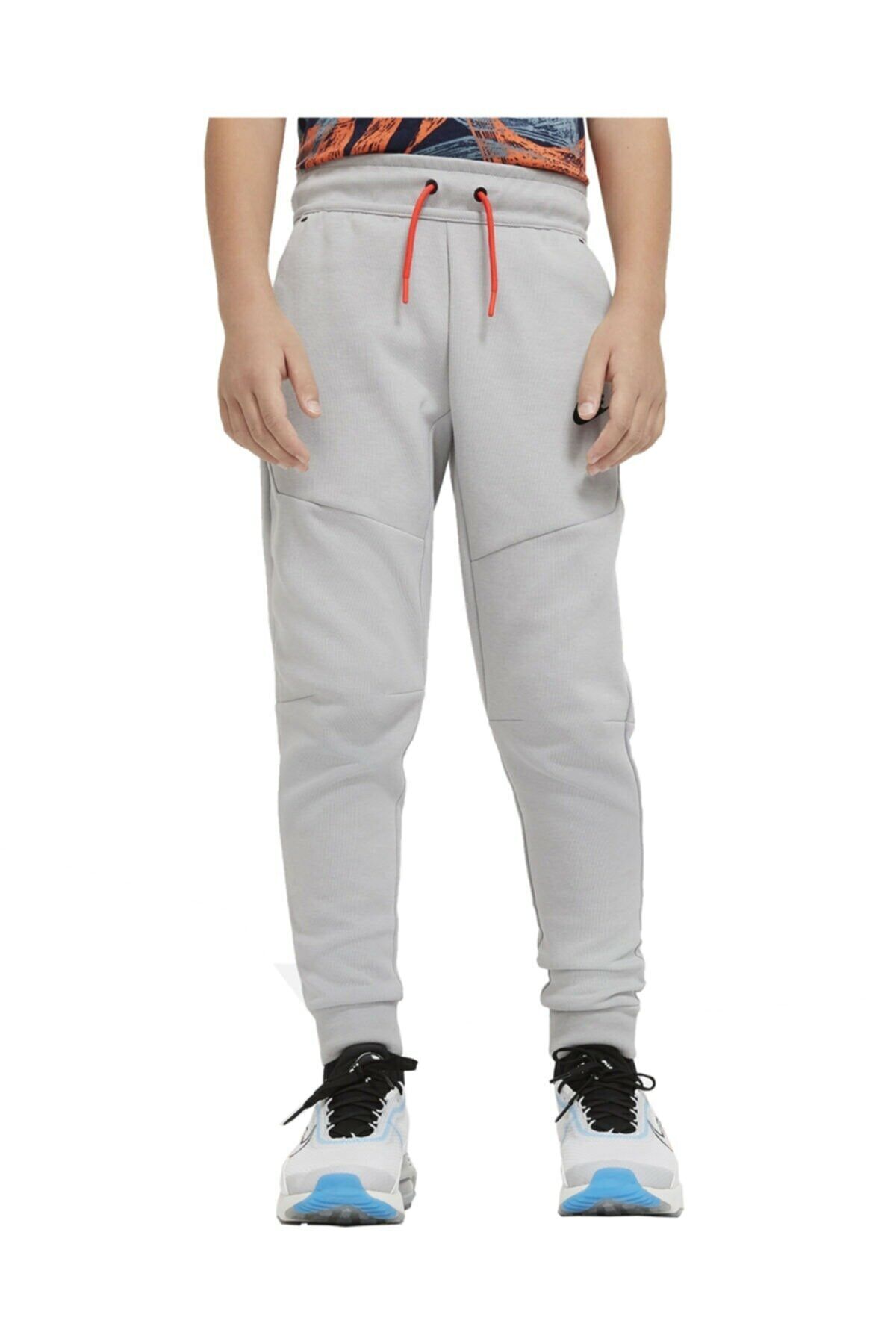 Nike Sportswear Tech Fleece Trousers Boys Kids Sweatpants Gray