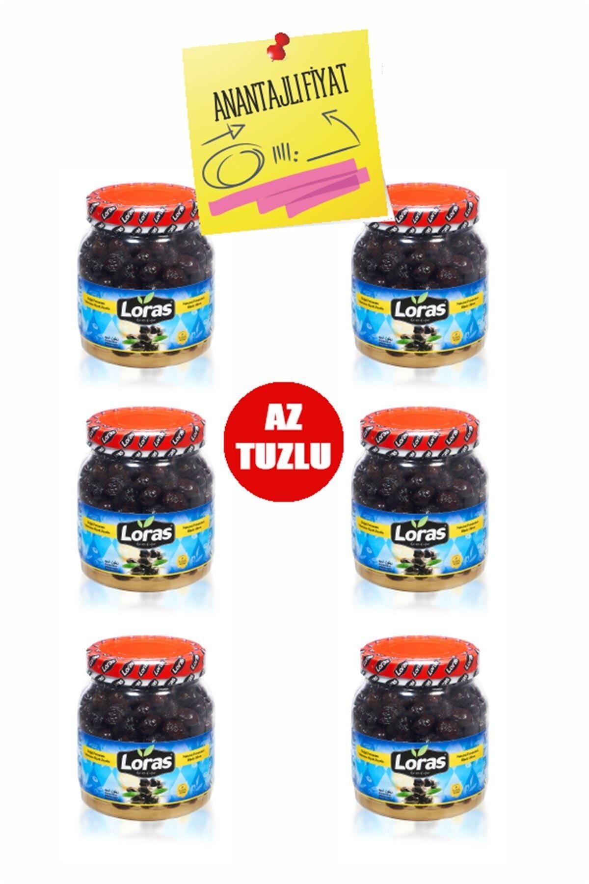 loras zeytin Loras Gemlik Siyah Zeytin Pet Mega 900 Gr 6'lı Koli