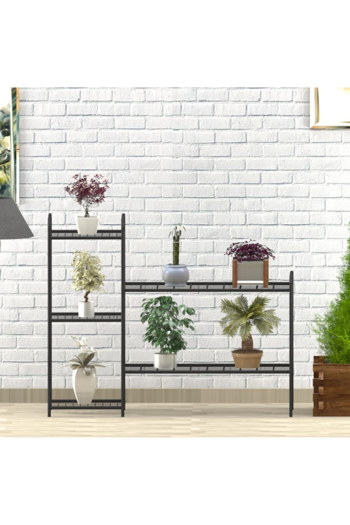 Uyan Ev Ürünleri Garden5 Metal Raflı Saksılık Dekoratif Amaçlı Metal Çiçeklik