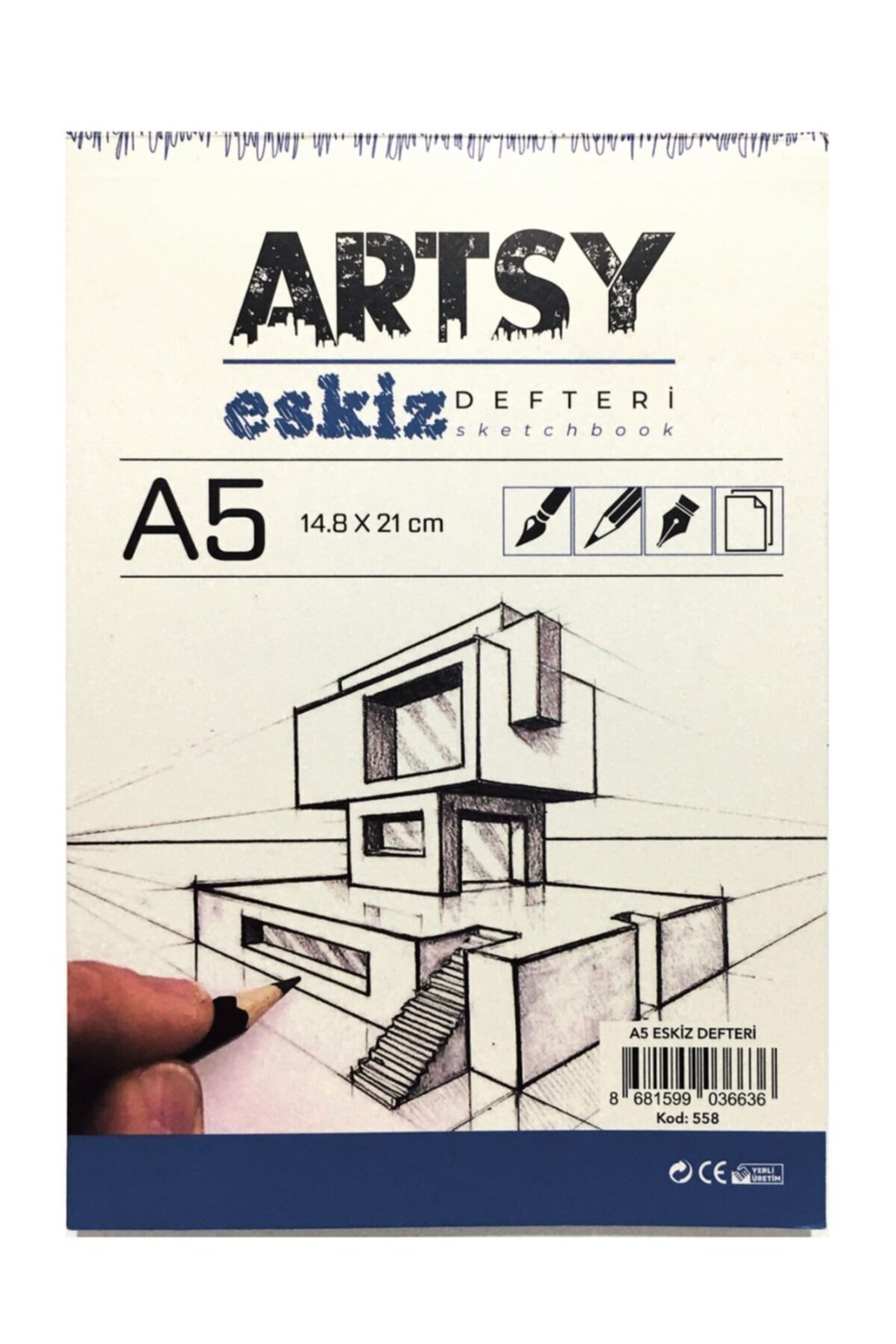 Cengo Eskiz Defteri 125 gr A5 50 Yaprak Ciltli Sketchbook