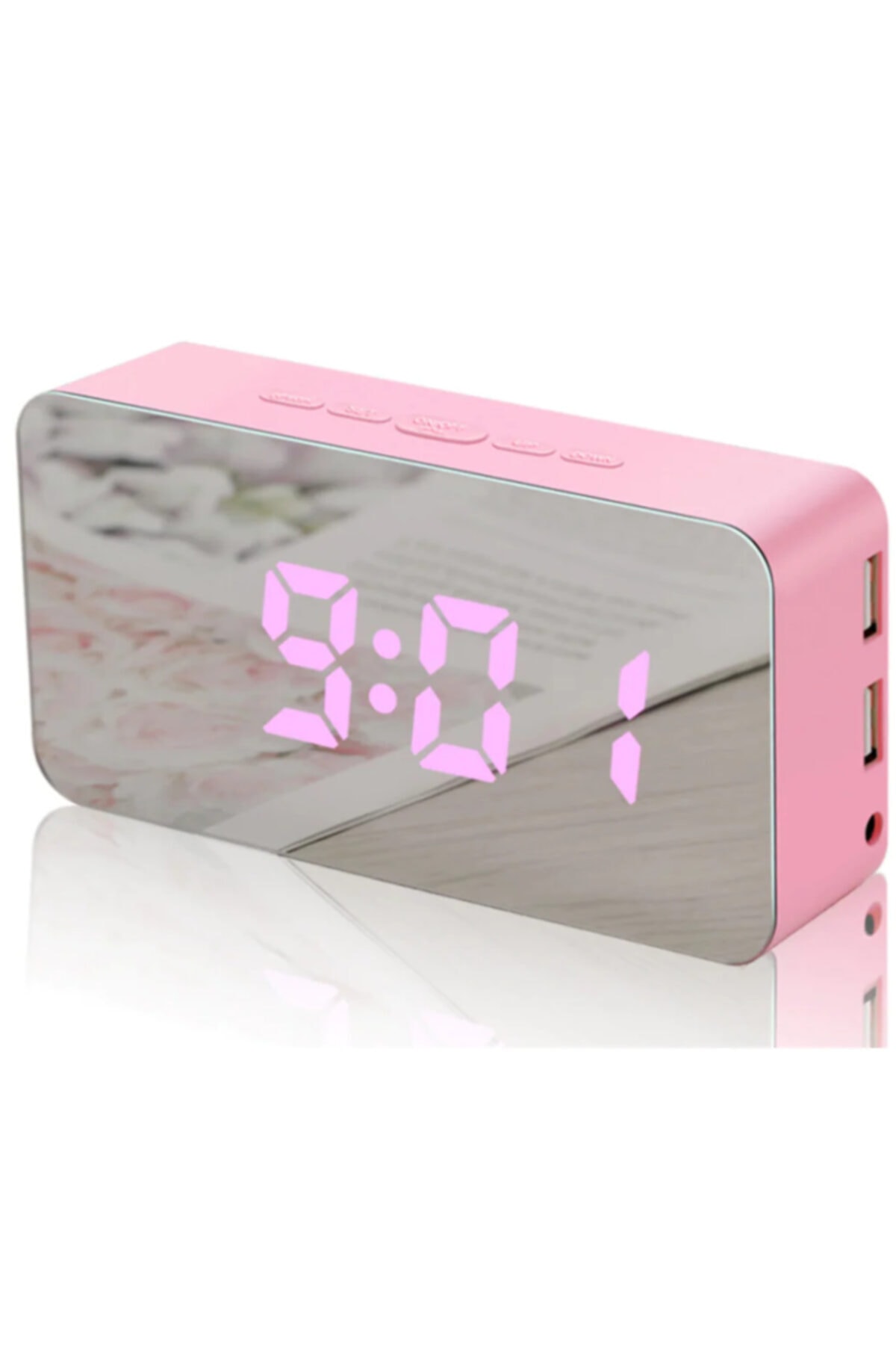 MEY Masa Üstü Usb Led Saat Pembe Pink
