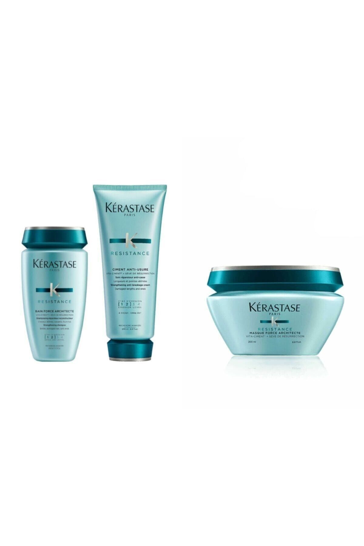 Kerastase Force Architecte 1-2 Yapılandırıcı Maske 200 ml + Saç Kremi 200 ml + Banyo 250 Ml