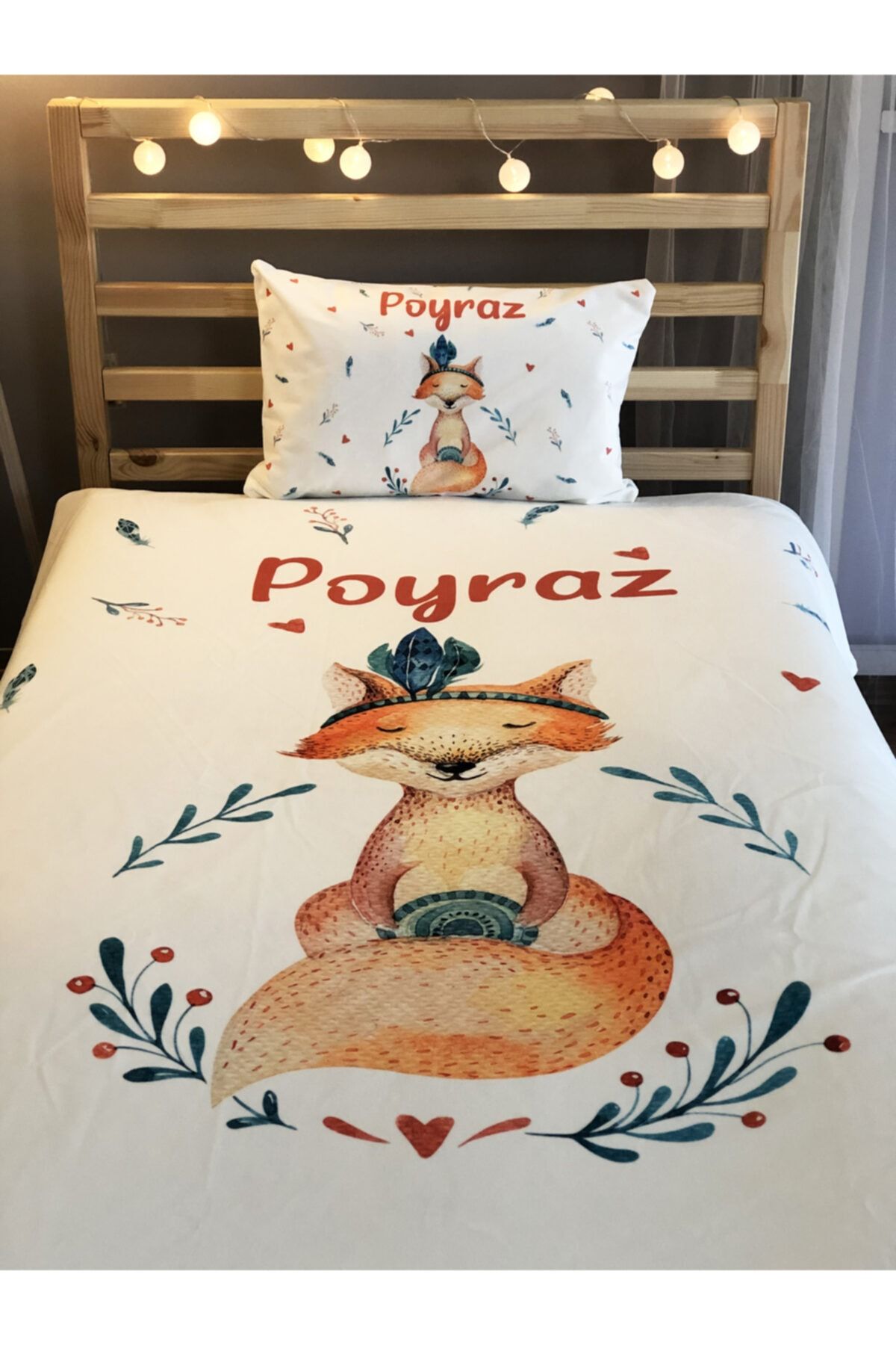 Lolla Sevimli Tilki Kadife Dekoratif Örtü 65