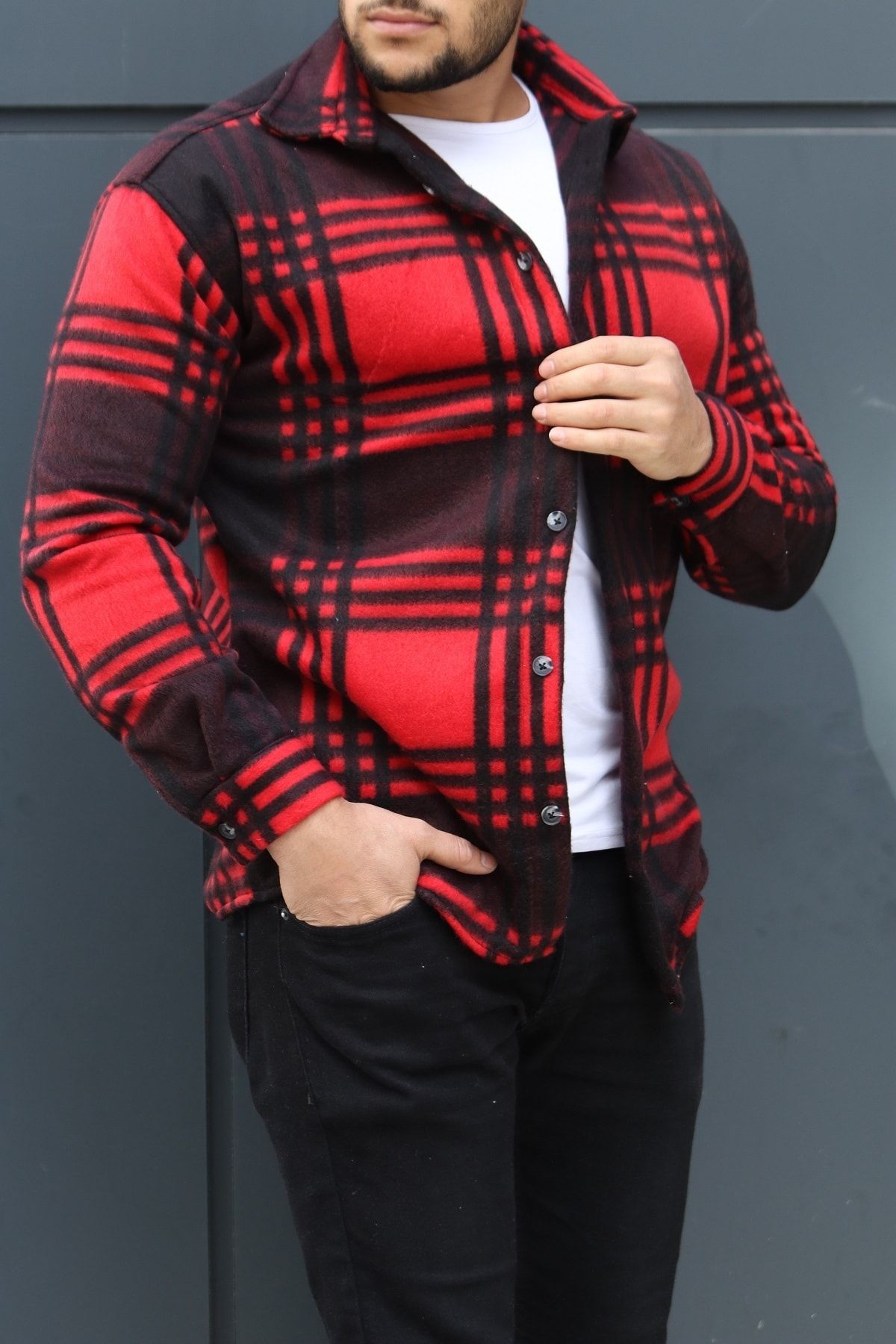 MCM Shopping Erkek KışlıkPolar Oduncu Gömlek Regular Fit