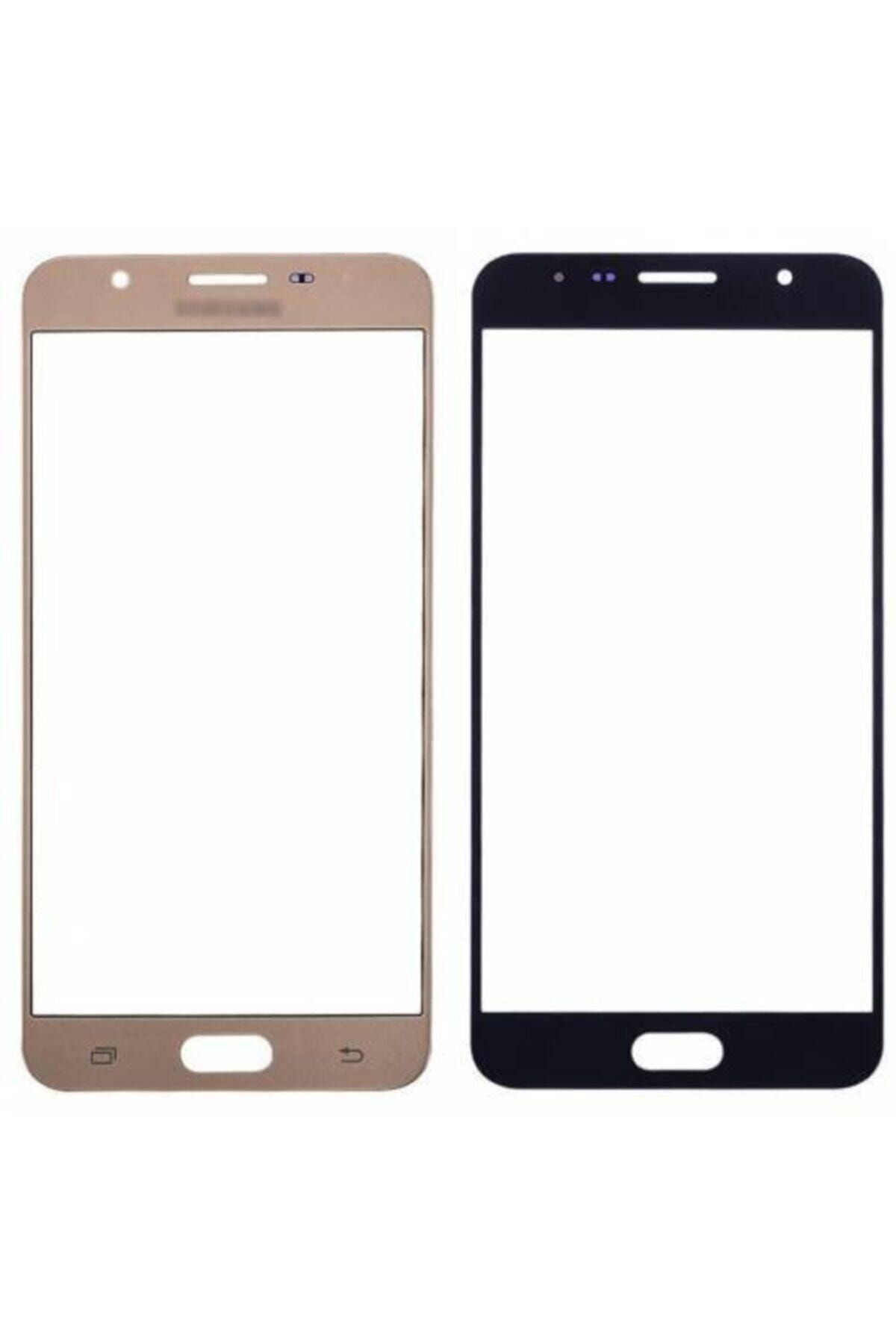 KDR Samsung Galaxy J7 Prime Uyumlu  G610 Ocalı Dokunmatik Ön Cam Lens Gold