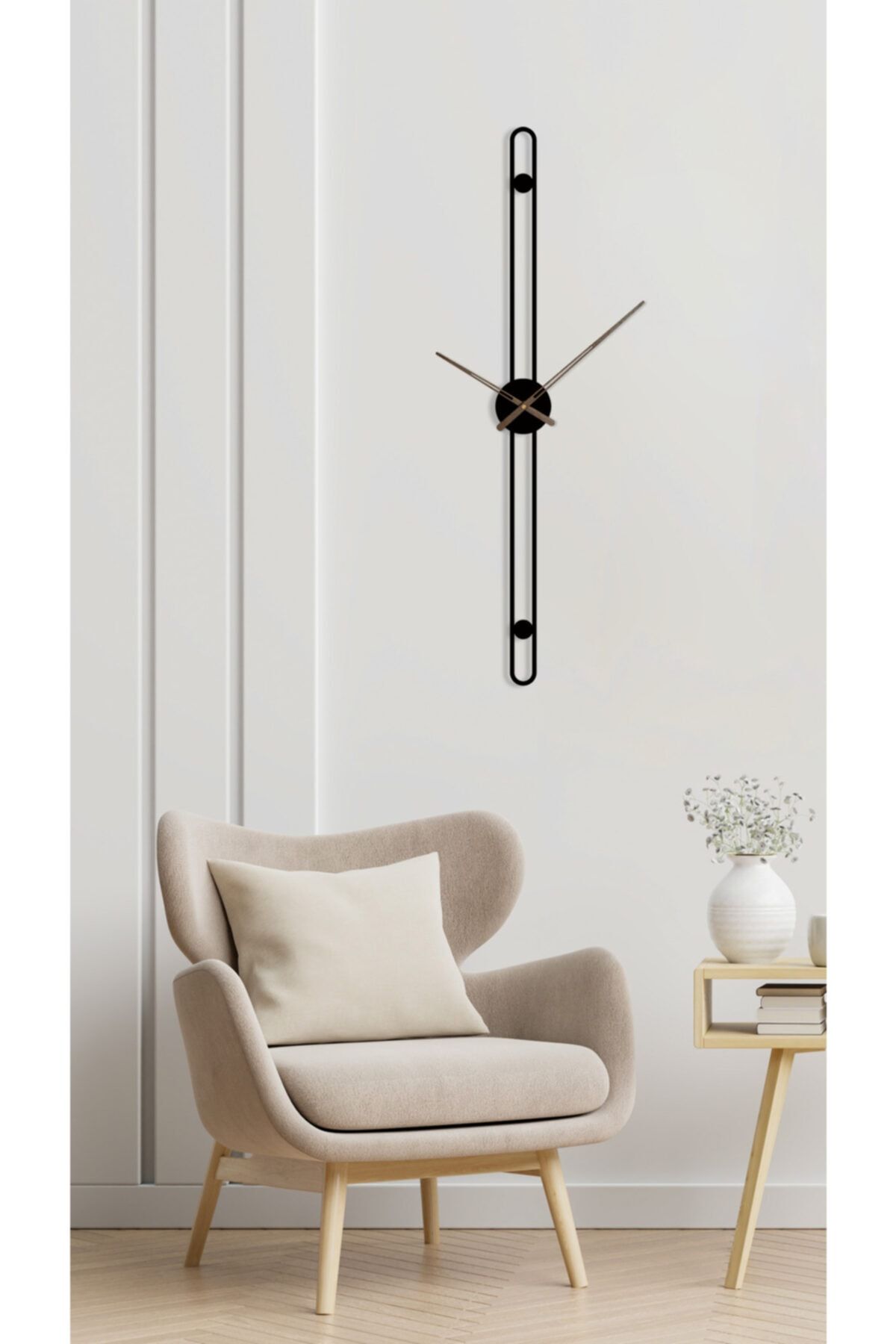 Duvabba Uzun Minimalist Metal Duvar Saati