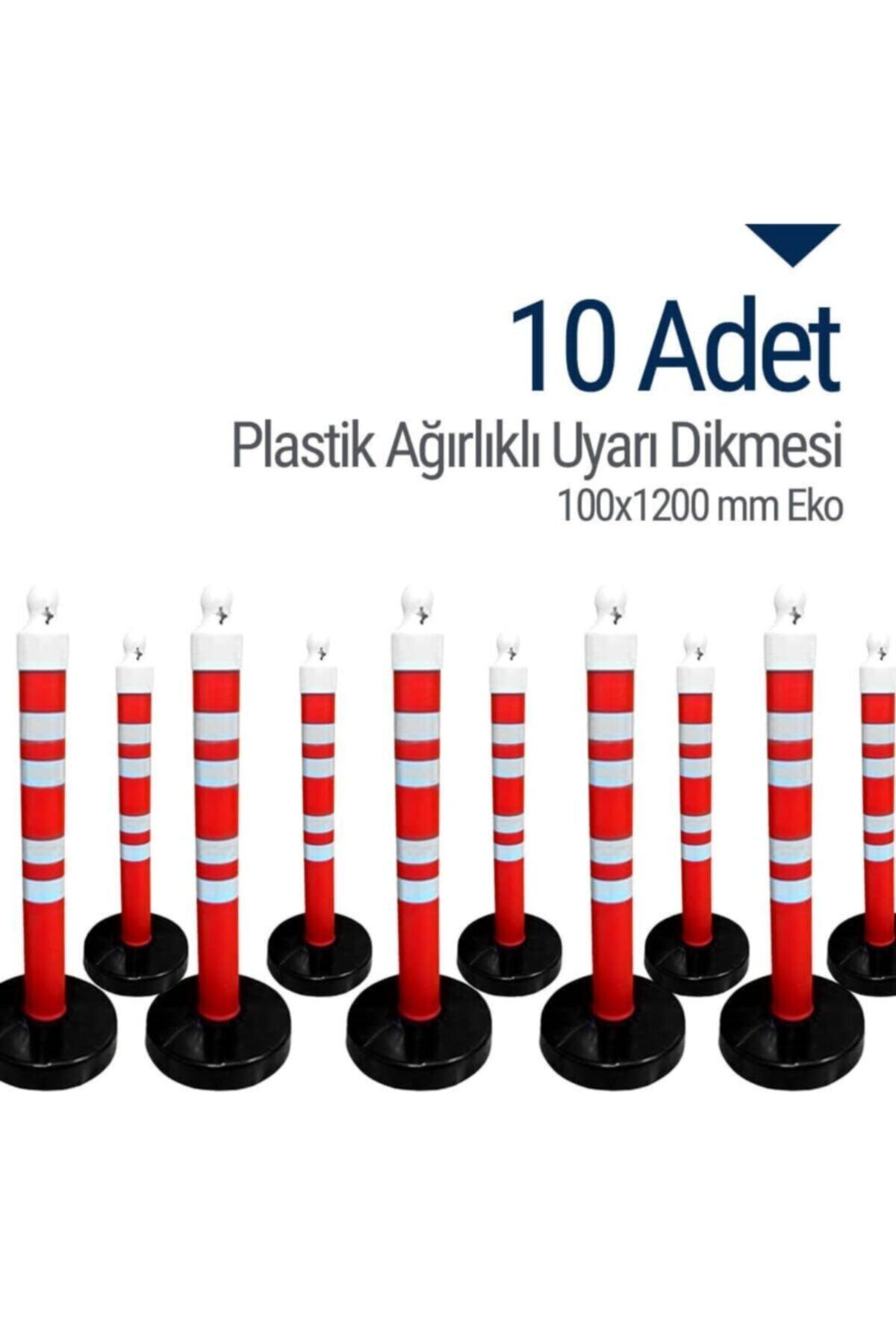 İleri Trafik Plastik Ağırlıklı Uyarı Dikmesi Eko 10x120 Cm 10'lu Set
