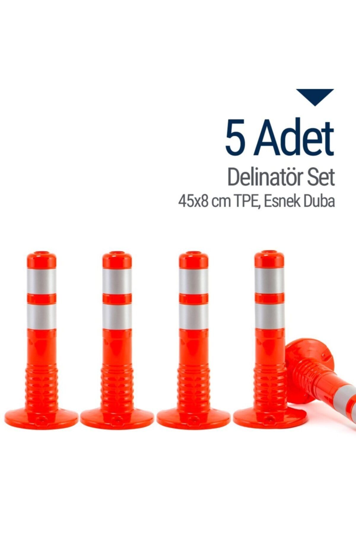 İleri Trafik 5`li Delinatör Set 45 X 8 Cm Tpe, Esnek Duba