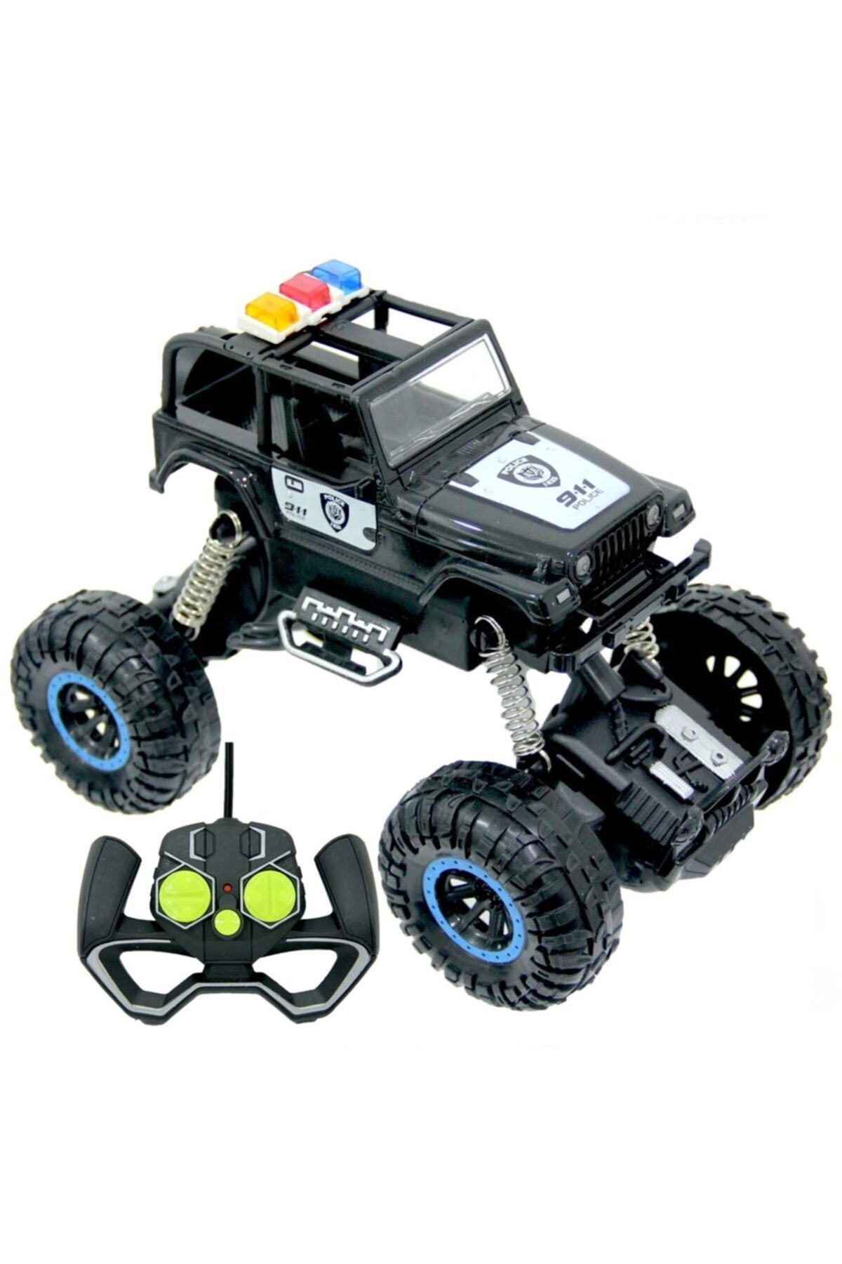 Beyaz At Crazy Speed Truck Kumandalı Şarjlı Polis Jeep