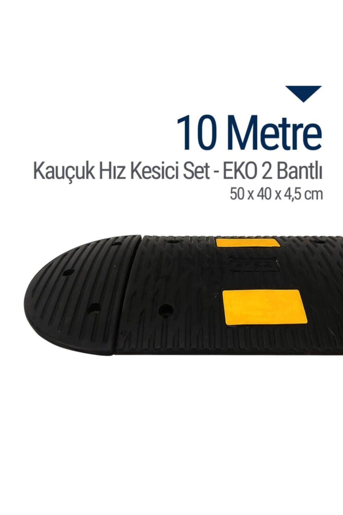 İleri Trafik Kauçuk Hız Kesici, Yol Kasisi 50 X 40 X 4,5cm - Eko 2 Bantlı - 10 Metre