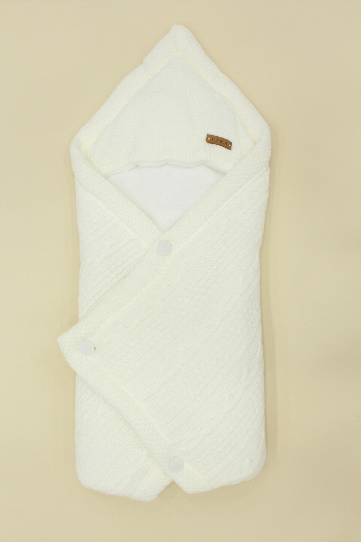CFR Kids Unisex Bebek Ekru Cfr Triko Kundak Battaniye
