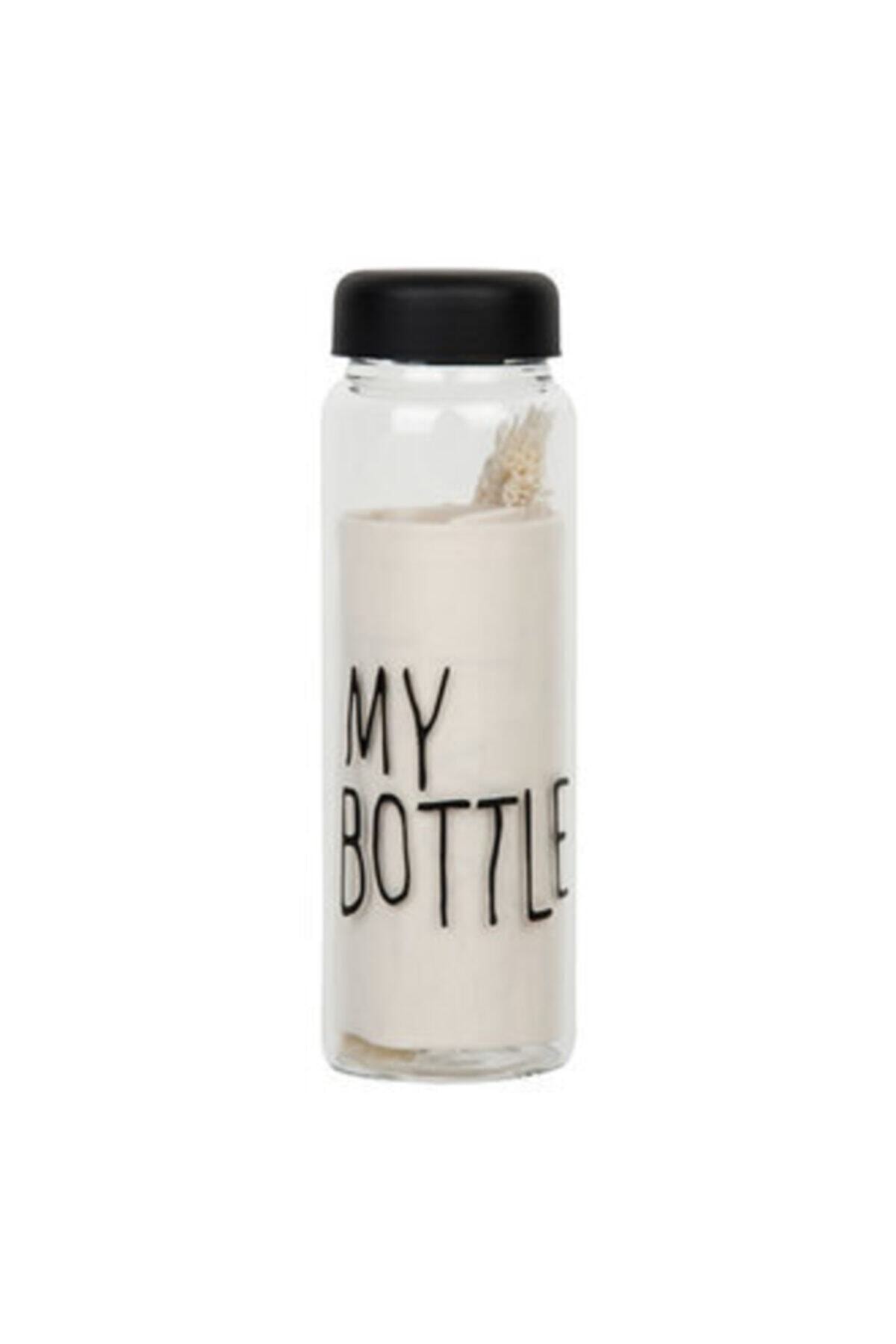 My Bottle Borosilikat Kılıflı Siyah Cam Matara 500 ml