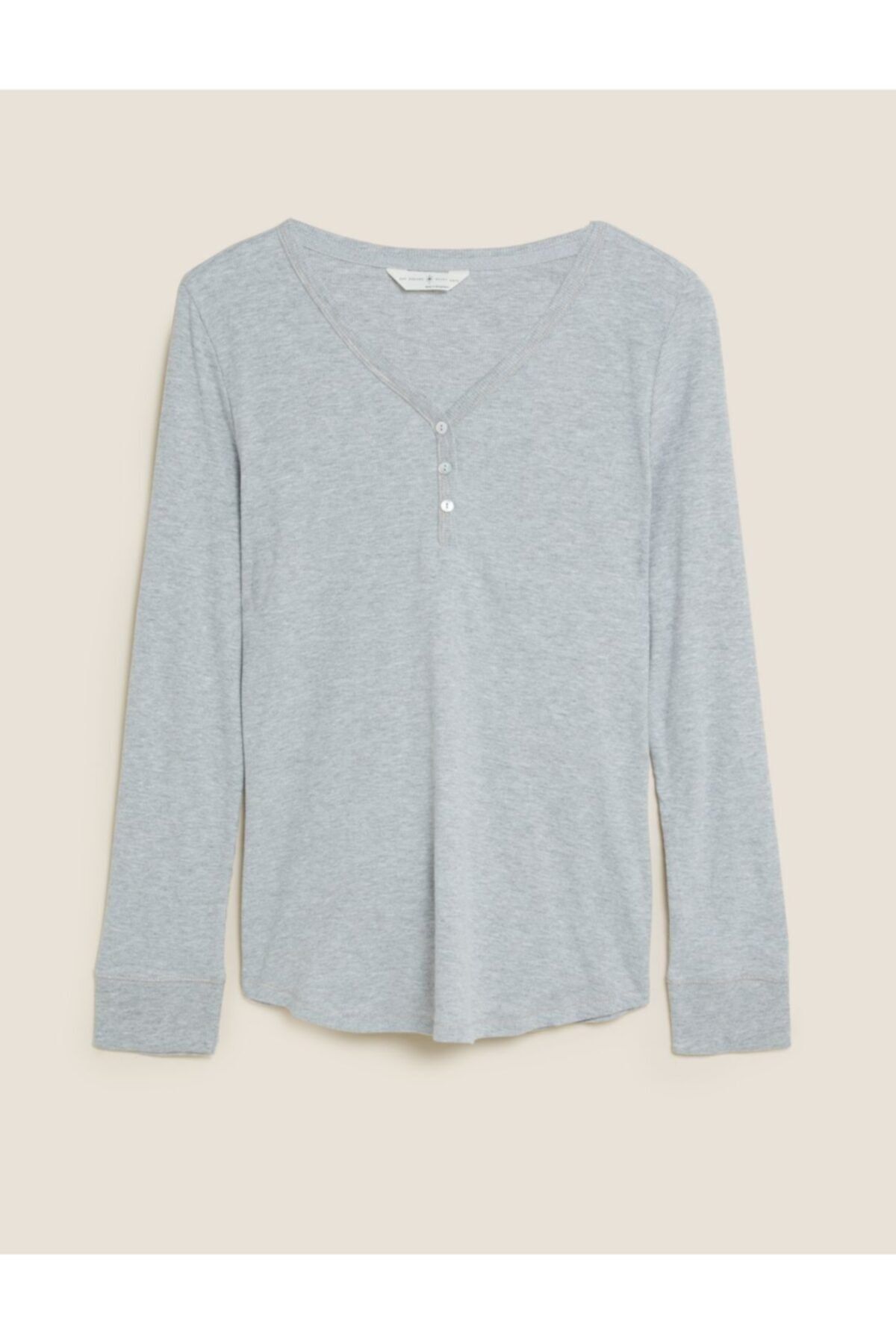 Marks & Spencer Fitilli V Yaka Pijama Üstü