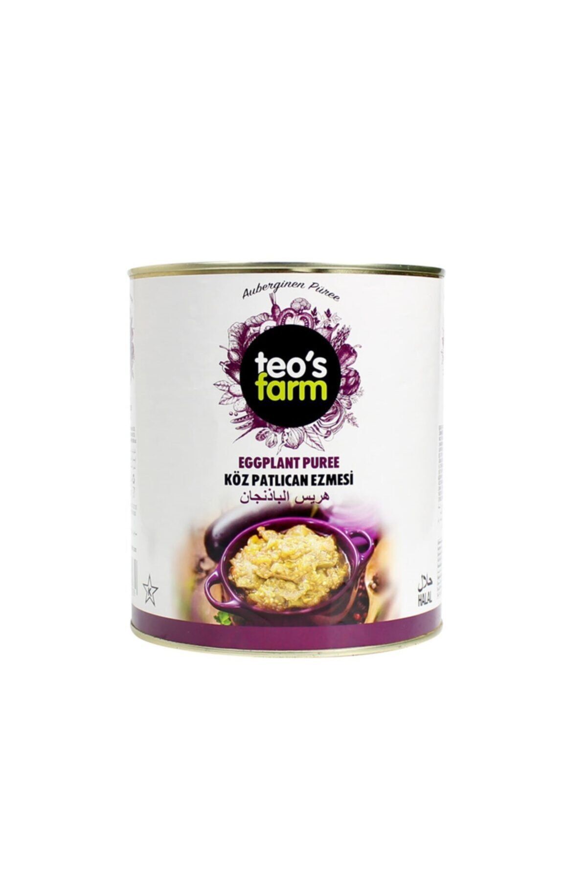 TEO'S FARM Köz Patlıcan Salatası, Pratik Yemek, Meze (3 Adet X 3kg)