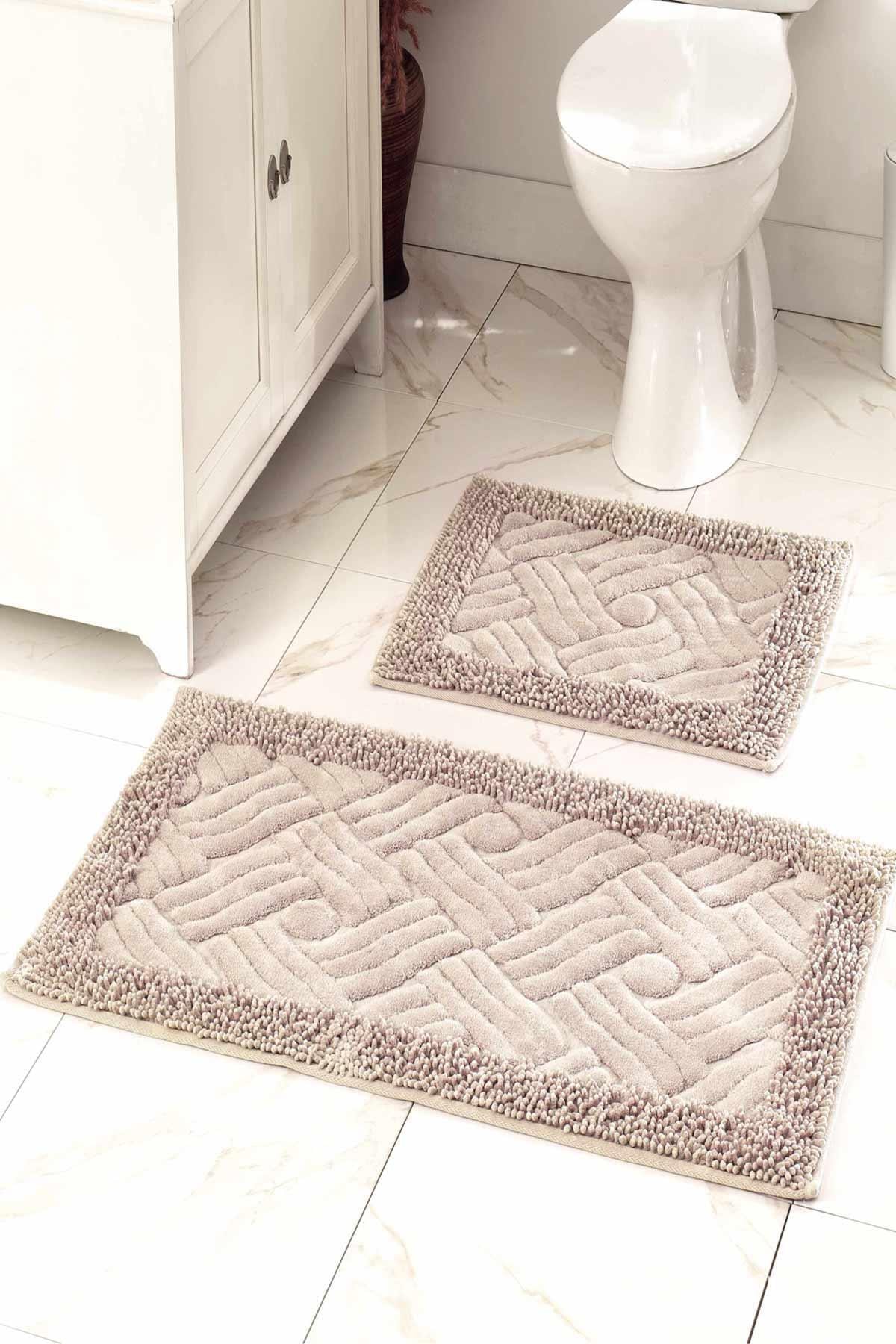 Çapa Home 2li Pamuk Klozet Takımı Banyo Paspas Seti Asos Bej