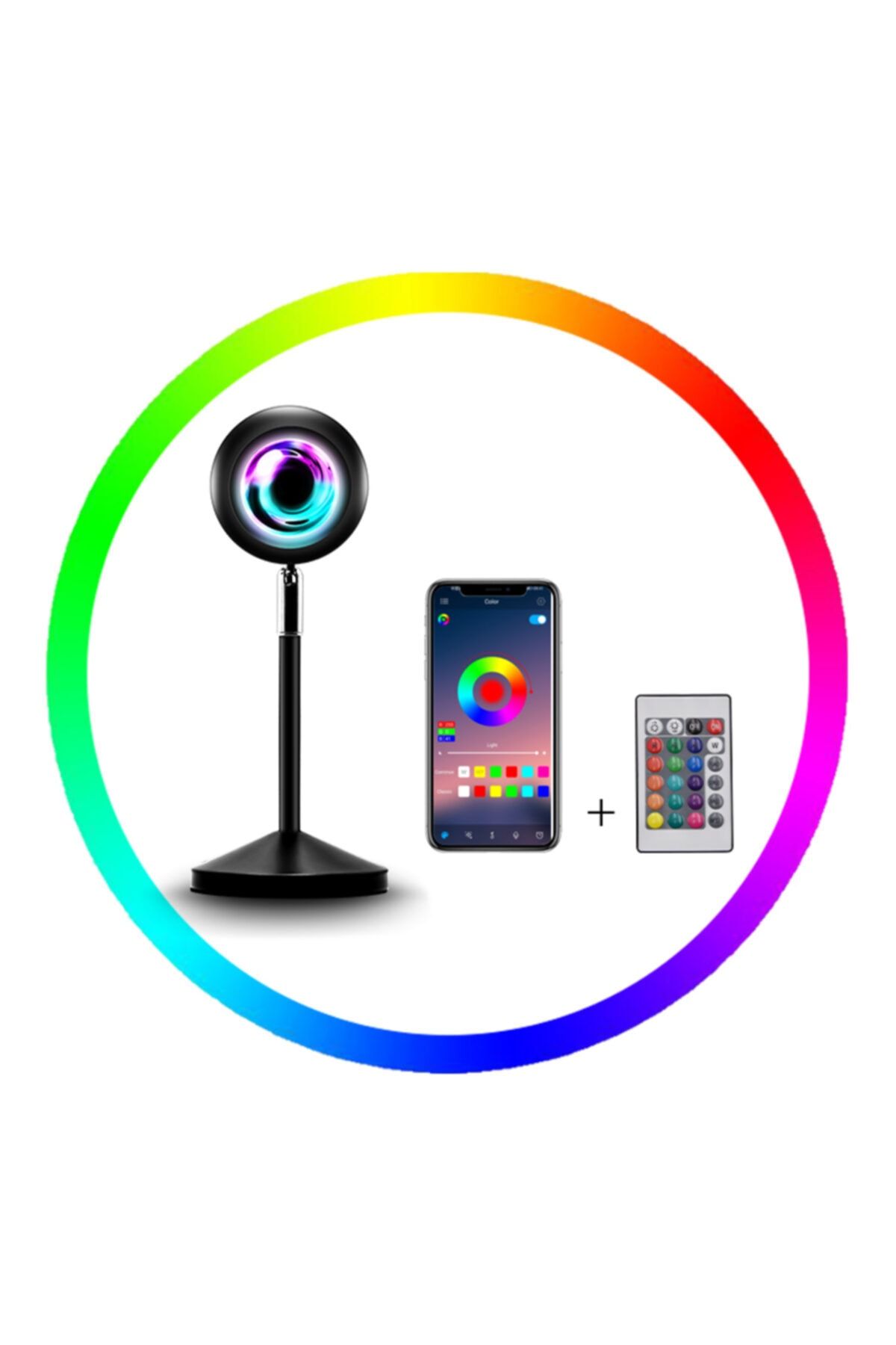 whitetech Bluetoothlu Uzaktan Kumandalı Rgb 16 Renkli 4 Modlu Projektör Gece Lambası