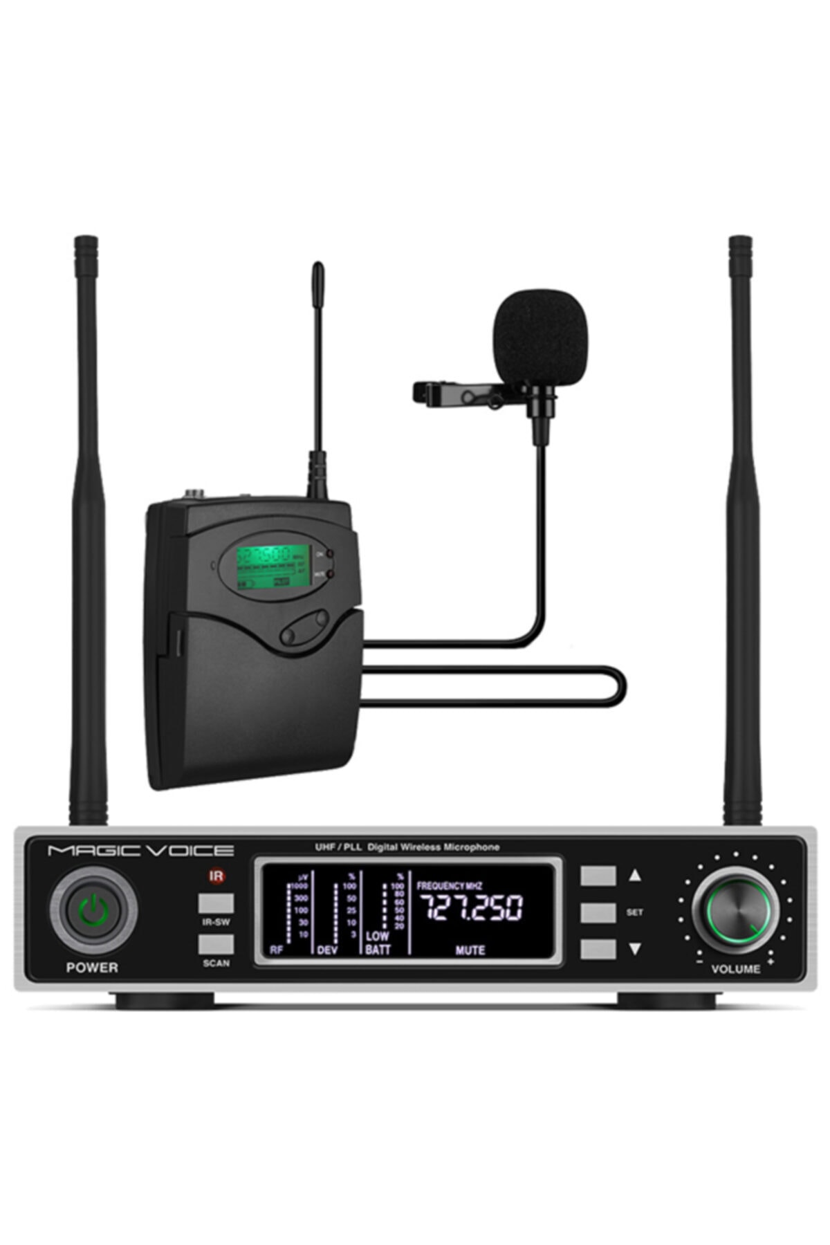 Angel Of Life Magıcvoıce Mv-1100y Uhf Çift Tuner 1 Yaka Kablosuz Telsiz Mikrofon