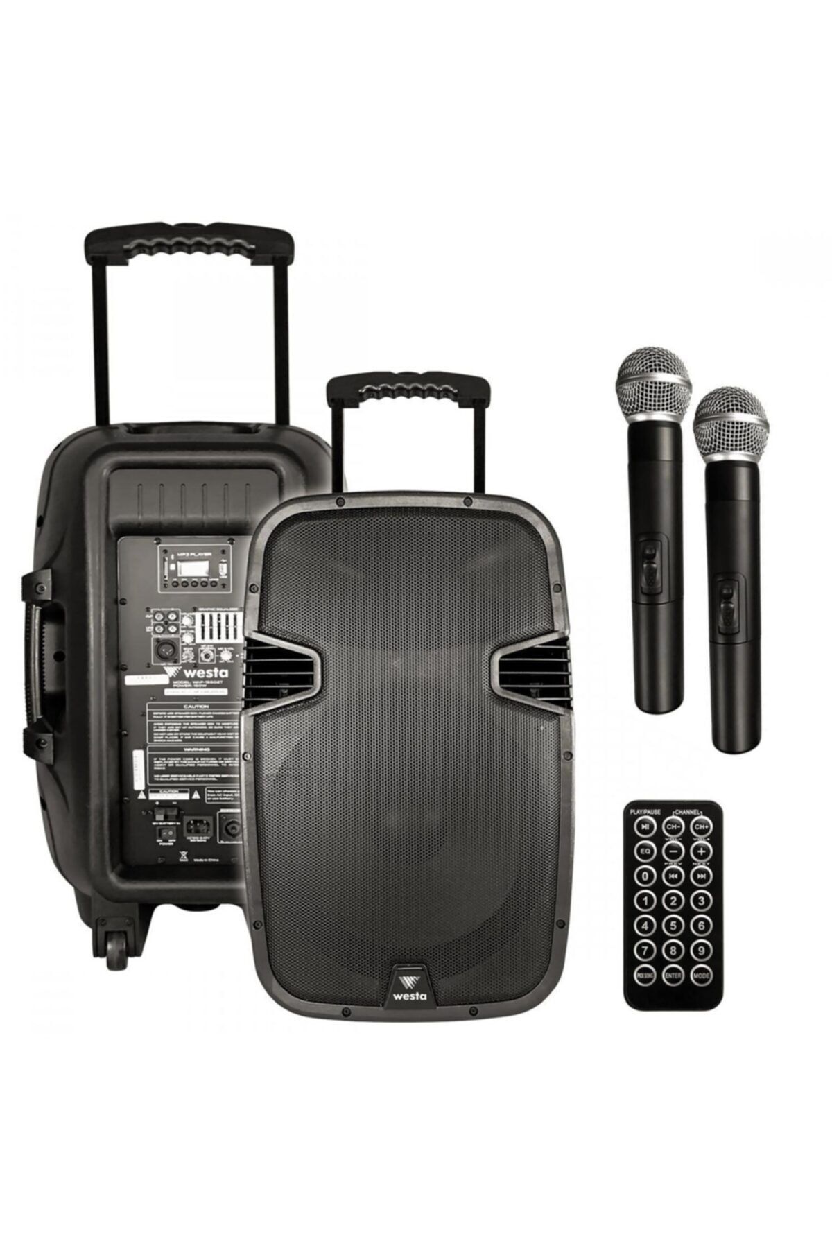 Westa Seyyar Anfi Aktif El Mikrofonlu 38cm 150w Bt/usb/sd Wap-15502t