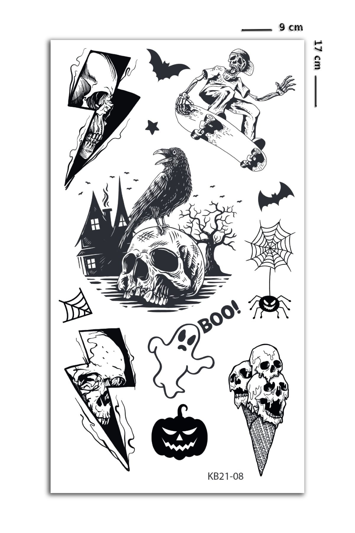 BP Tattoo Cadılar Bayramı Geçici Dövme Halloween Tattoo
