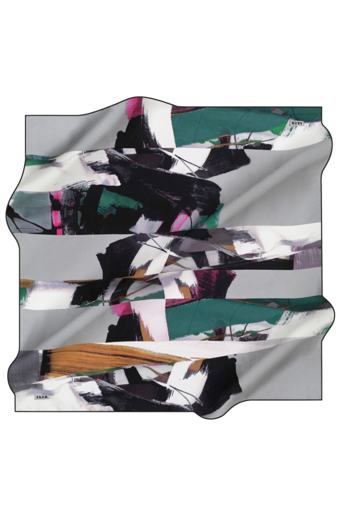 Aker 8410701-315 Ipek Krep Saten Eşarp 90x90 Cm %100 Ipek Eşarp