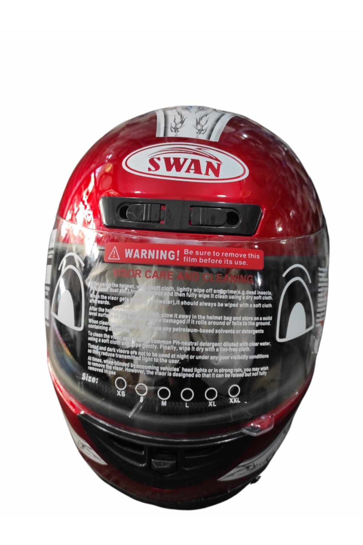 Kask Fullface Kırmızı Desenli