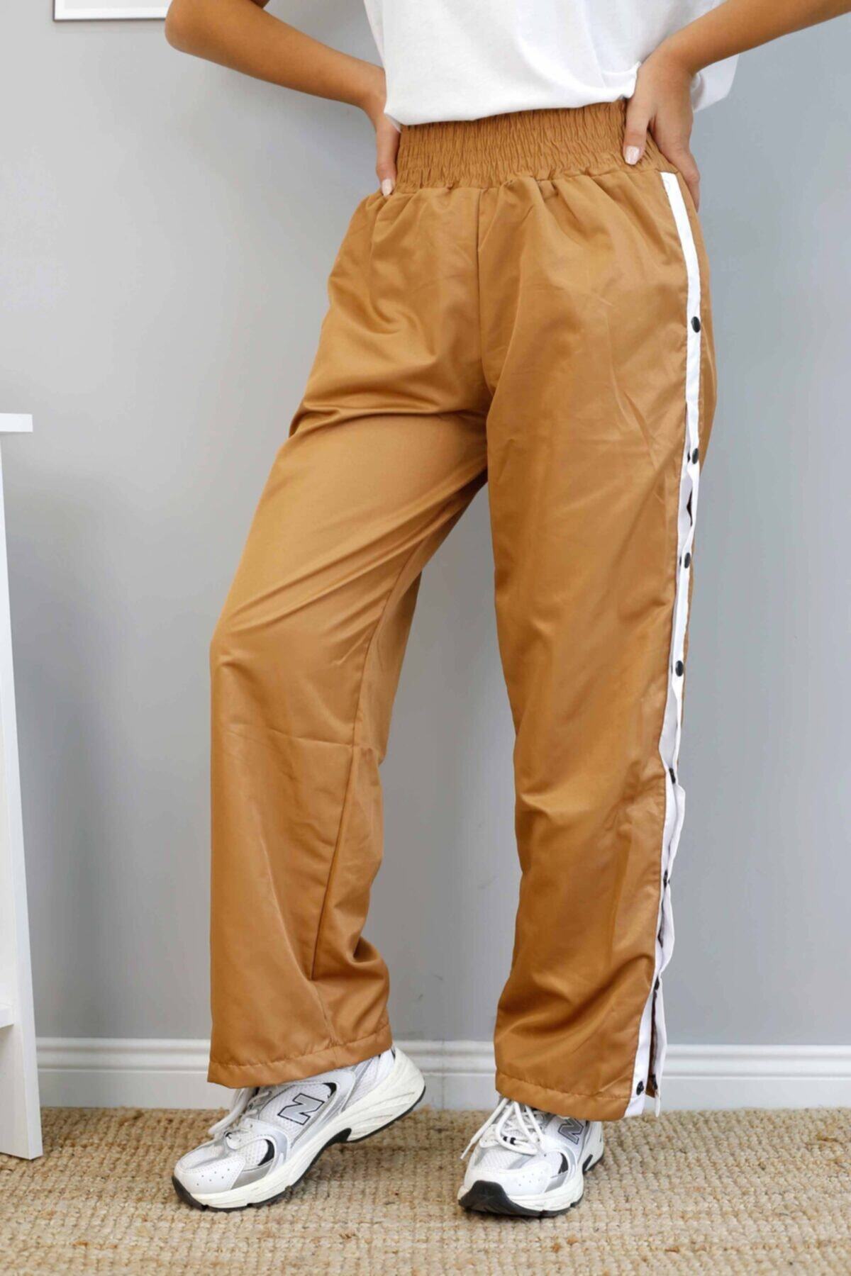 İmajButik Yan Çıtçıt Detaylı Eşofman Alt/camel