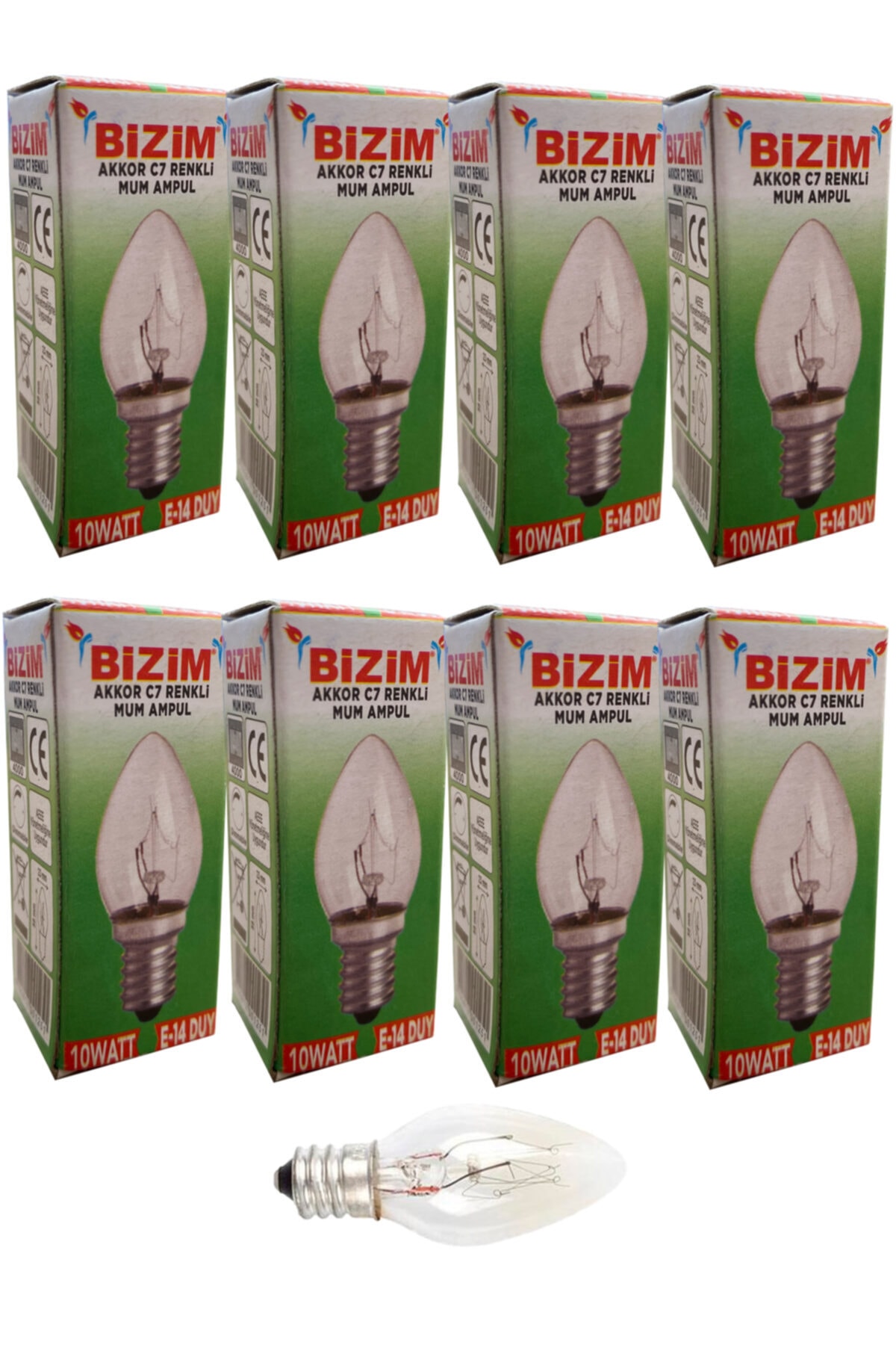 aktarloji 8 Adet E14 Duy Tuz Lambası Ampülü 10 Watt