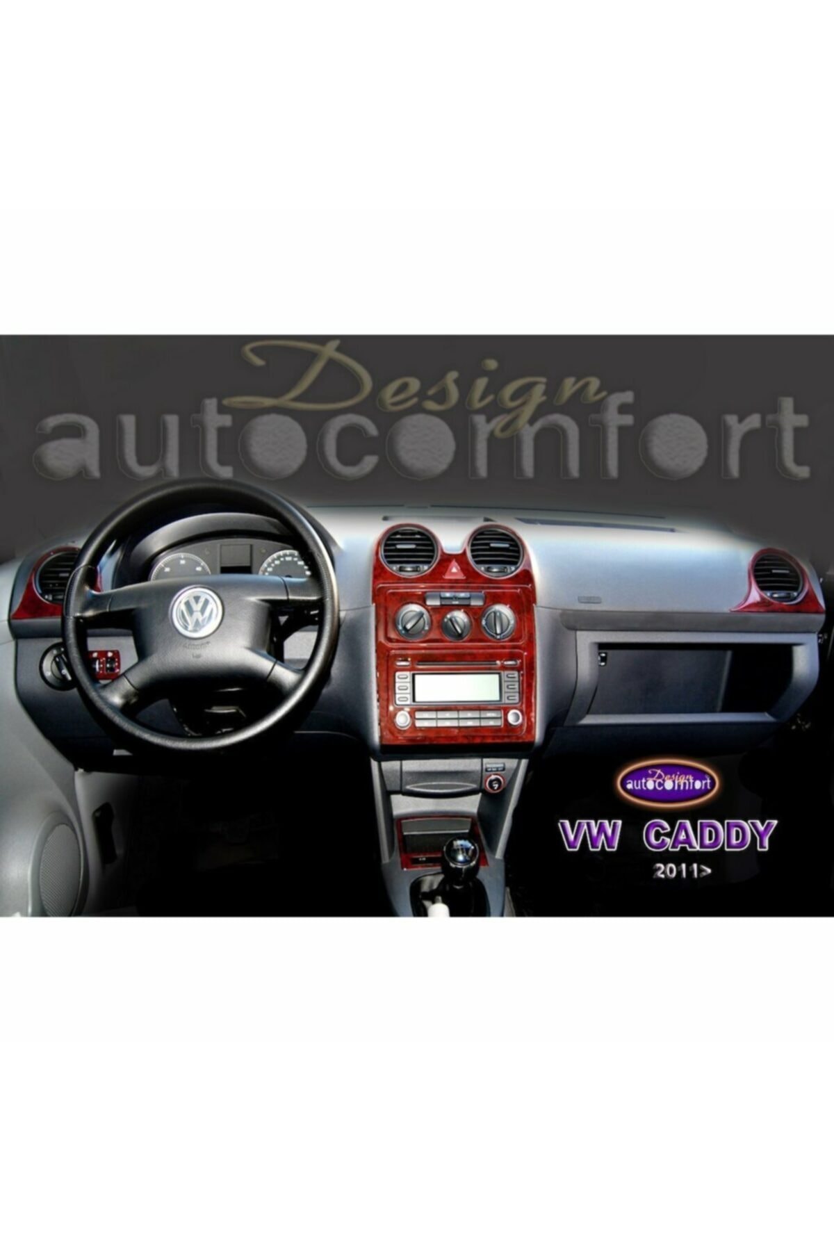 DNCTUNING Volkswagen Caddy Konsol/maun Kaplama 2011+ 10.prç Maun Renk