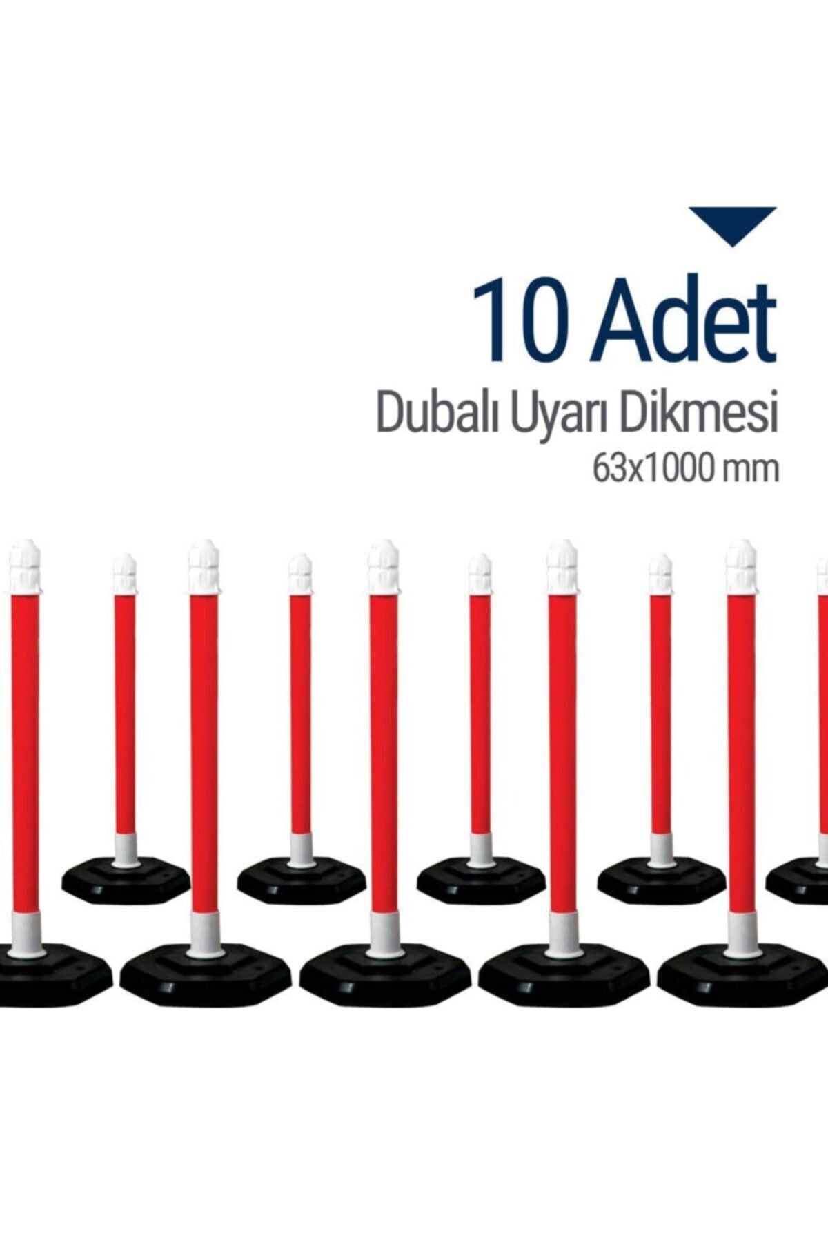 İleri Trafik Dubalı Uyarı Dikmesi 63x1000 Mm 10'lu Set