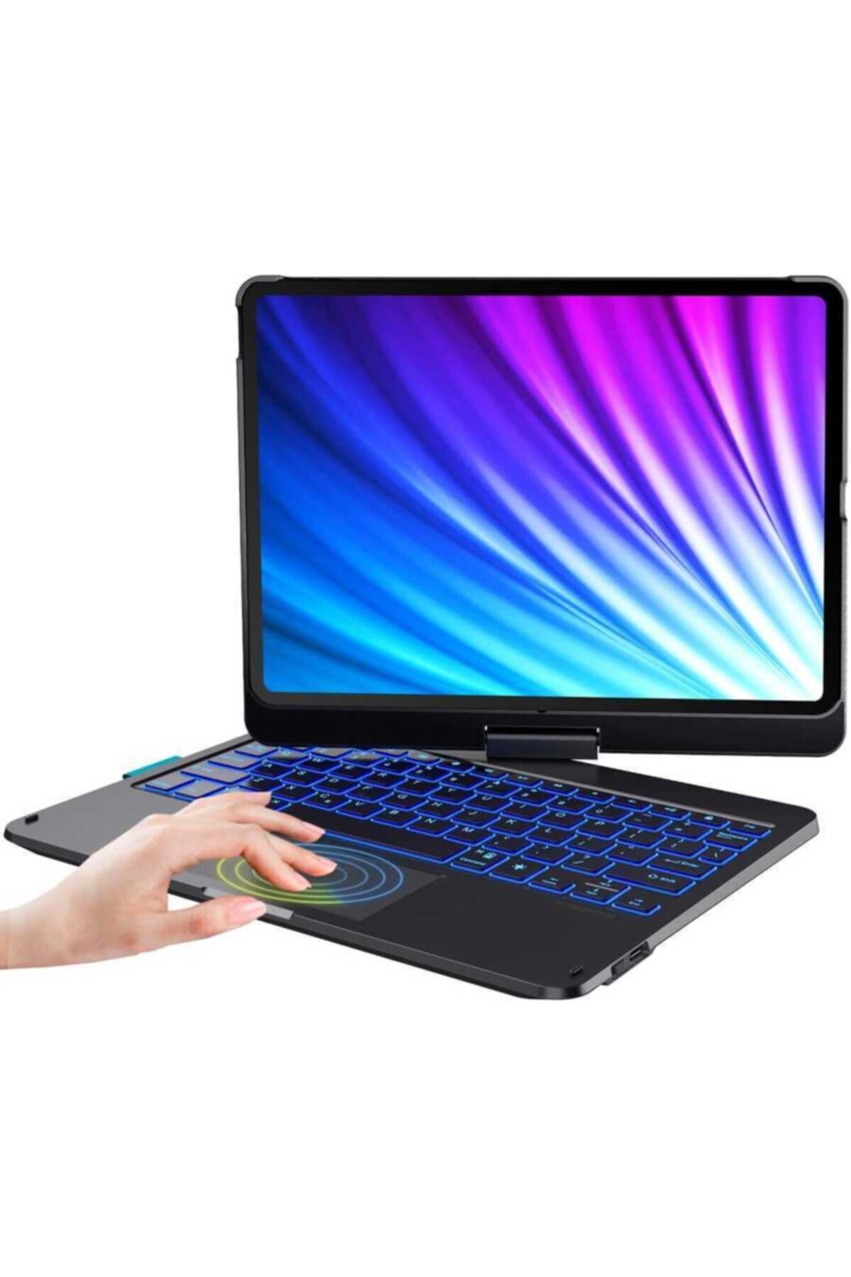 TrendShopping Apple Ipad 10.2 2021 (9.nesil) Wiwu Waltz Rotating Keyboard Kablosuz 360 Dönebilen Klavye