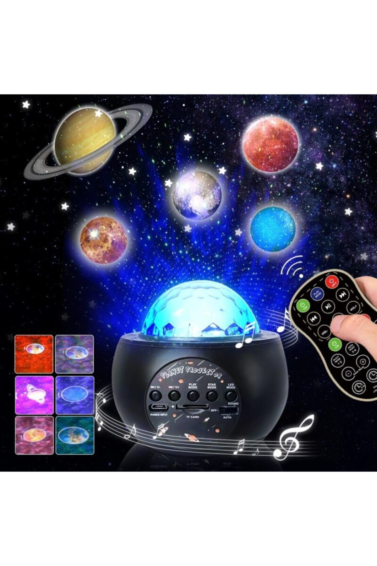 Butfulake Yeni 2021 Planet Projektör Hoparlör Gece Lambası 10 Gezegen Simgesi Dalga Işık Lazer Yıldız